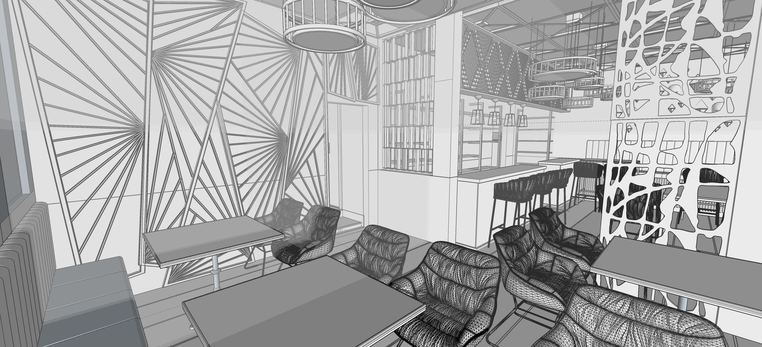 Luxury cafe 3D model_17