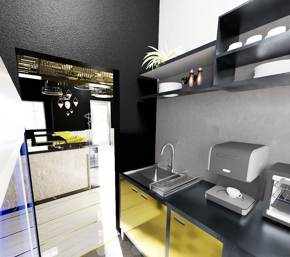 Luxury cafe 3D model_1