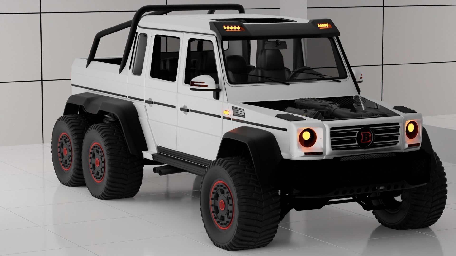 Brabus G63  Low-poly 3D model_11