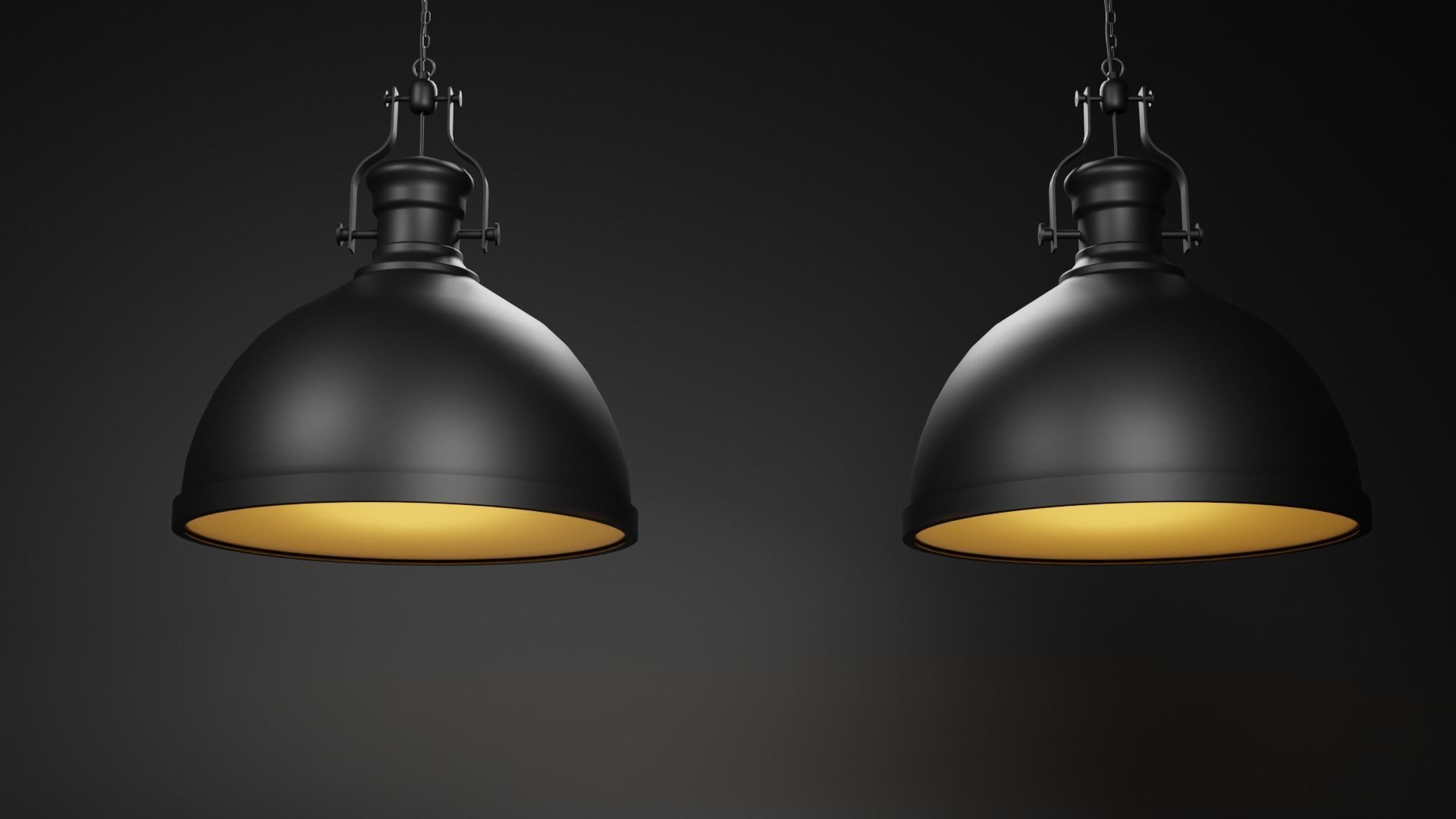 Industrial ceiling Lamp - 2k textures  3D model_1