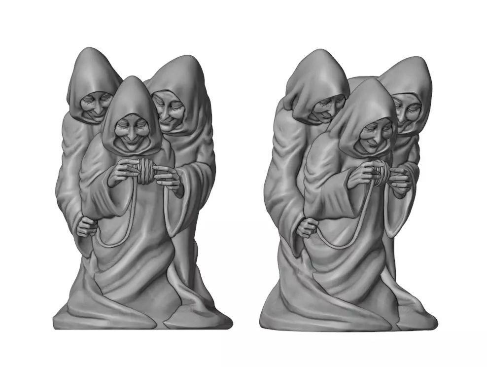 Chess figurine three sisters 3D print model_0