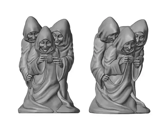 Chess figurine three sisters 3D print model