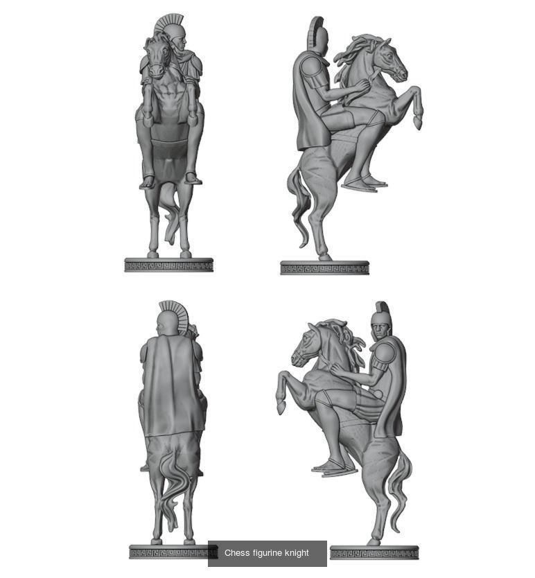 Chess figurines set of 6 3D Model Collection_2