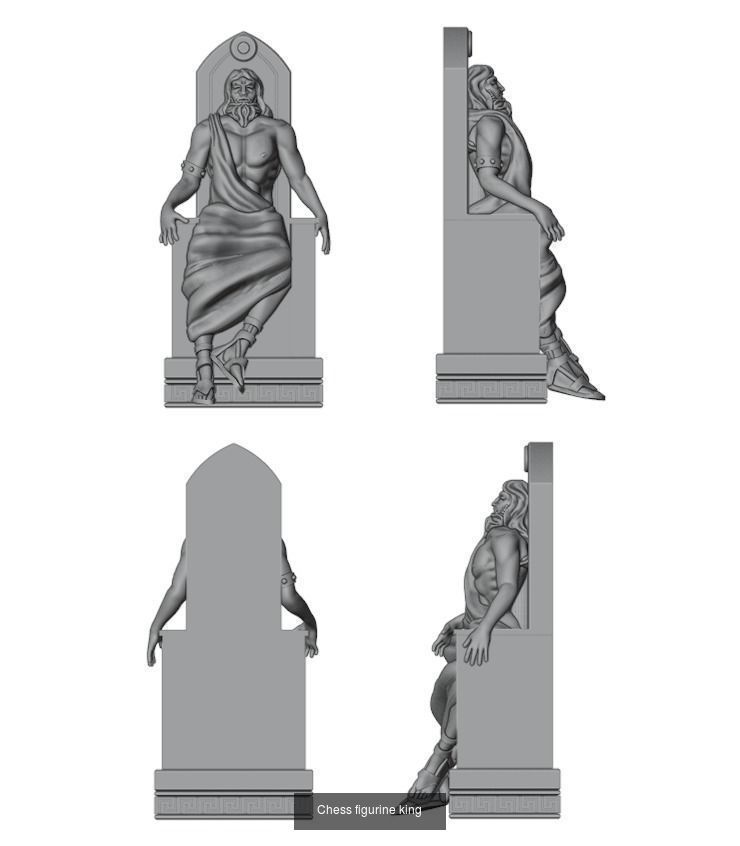 Chess figurines set of 6 3D Model Collection_4