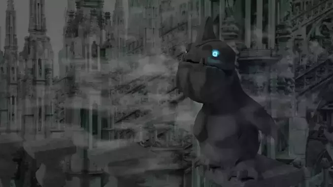 Gargoyle alive low poly