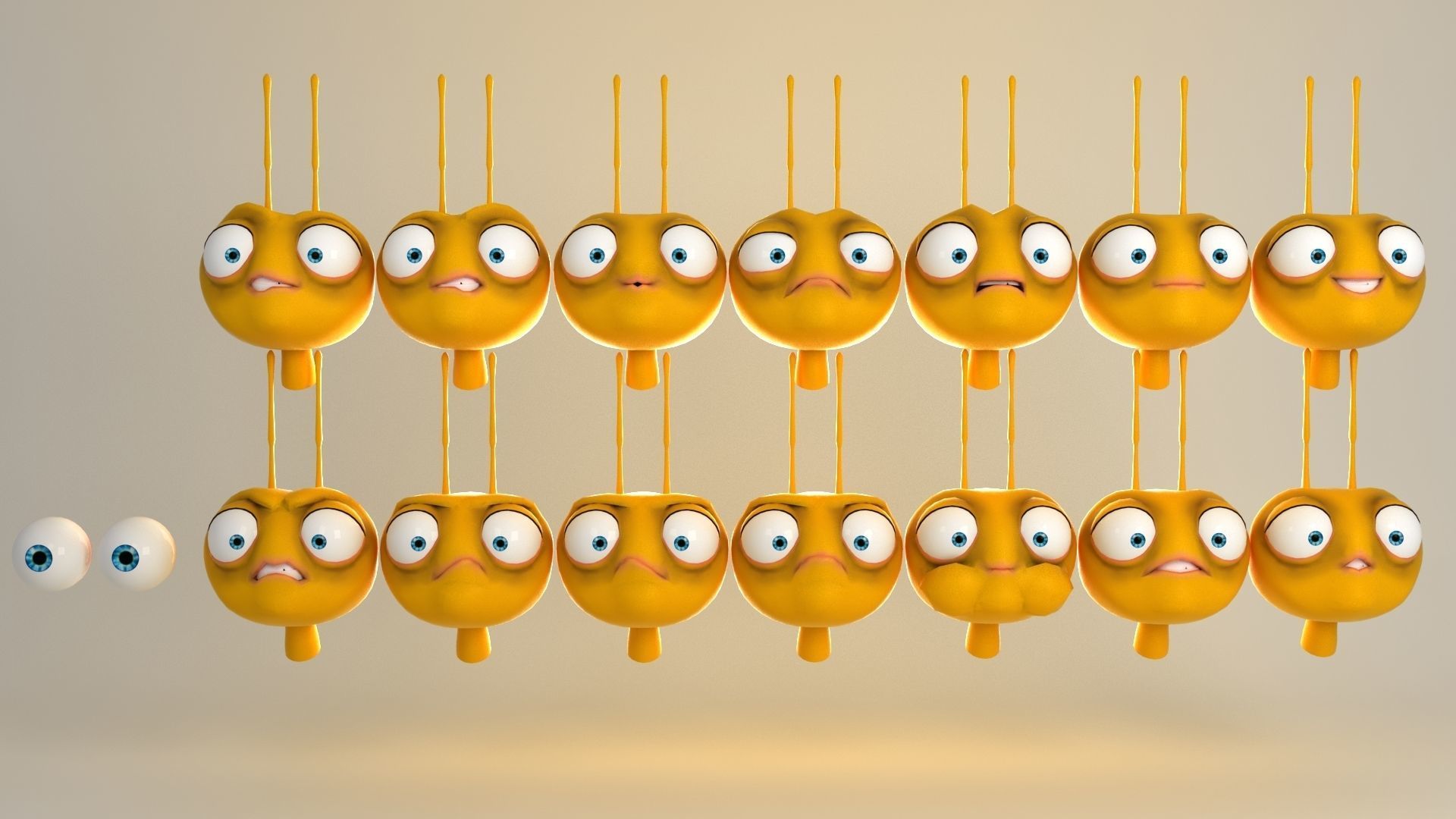 Cartoon Bee Low-poly 3D model_13