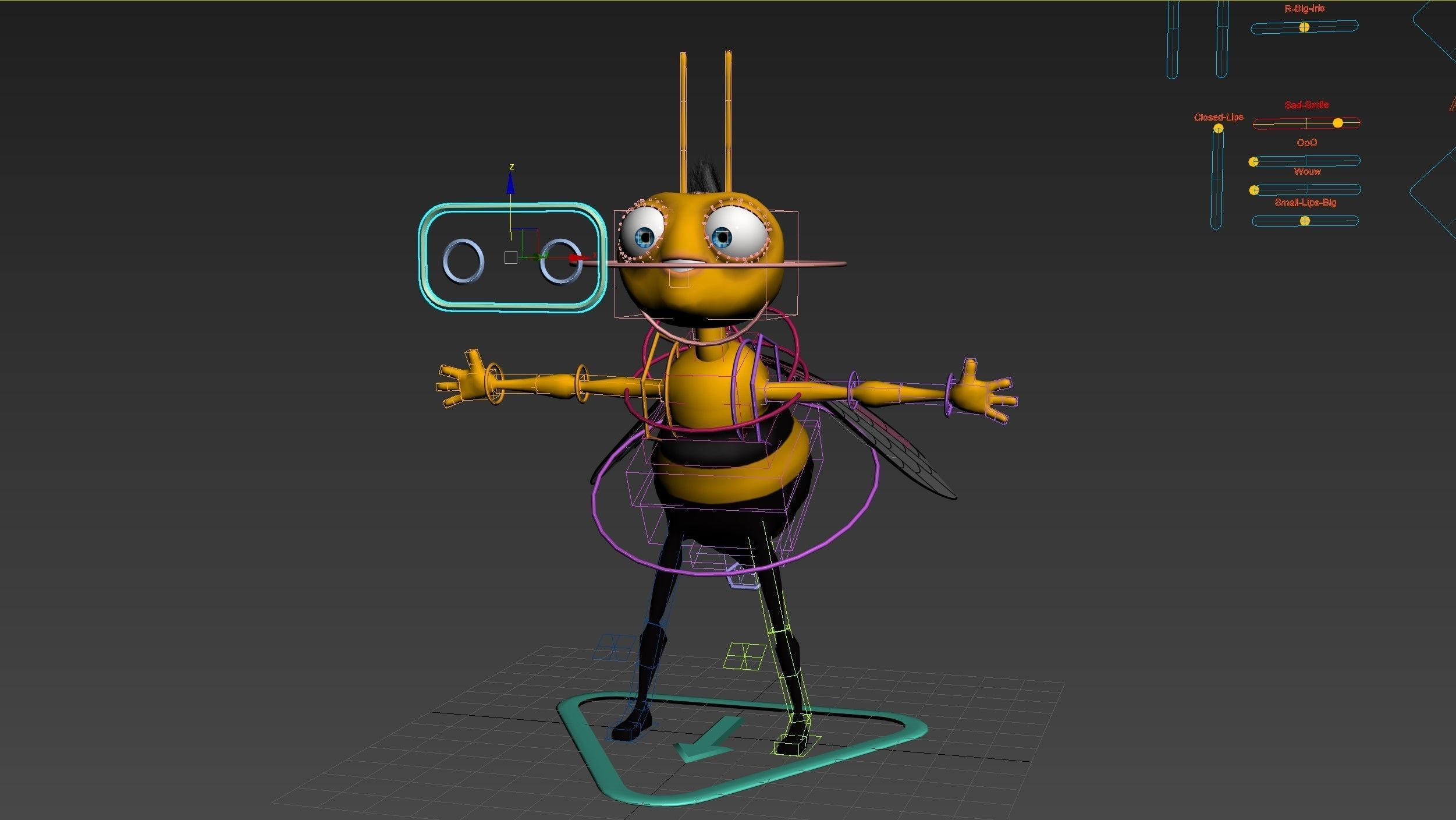 Cartoon Bee Low-poly 3D model_1