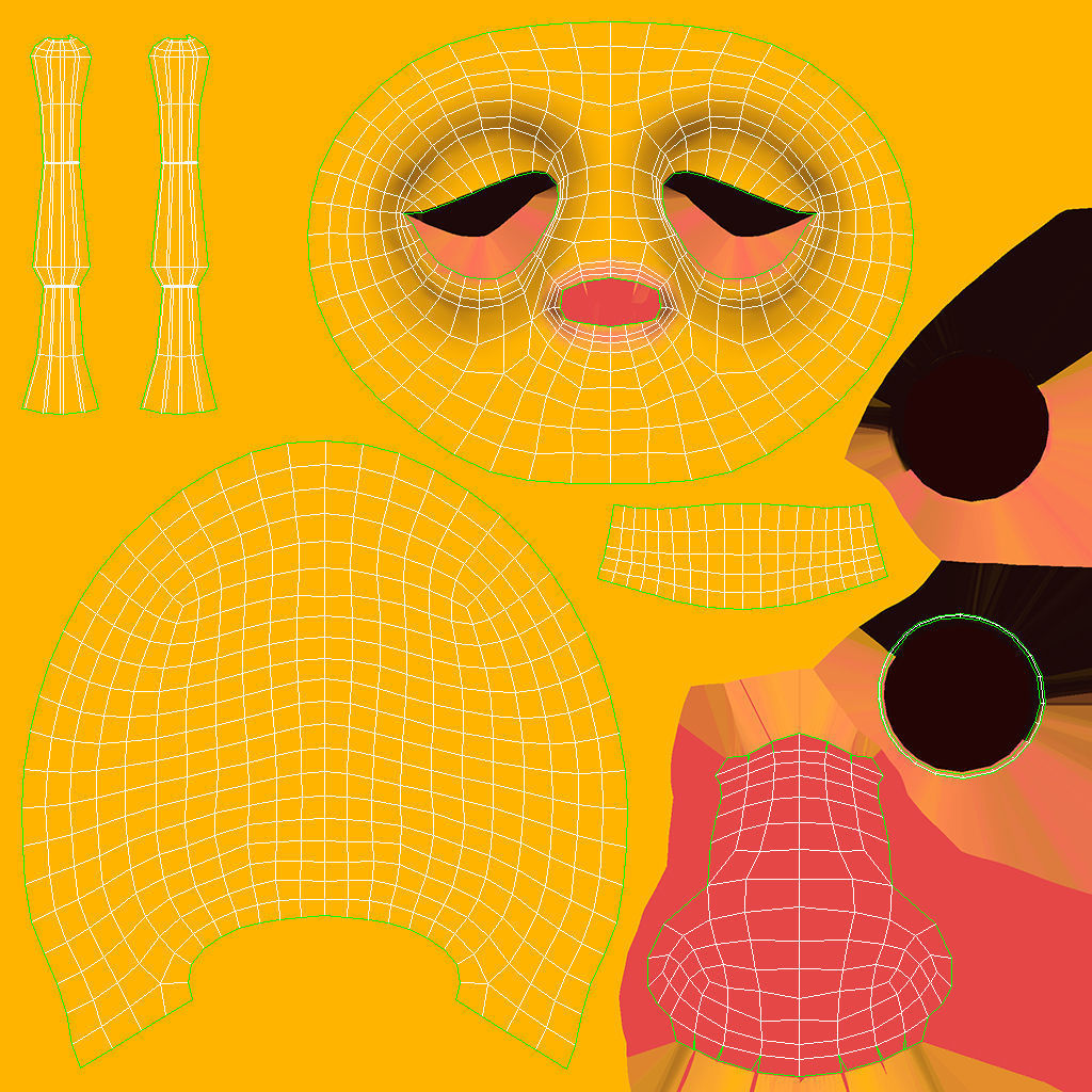 Cartoon Bee Low-poly 3D model_16