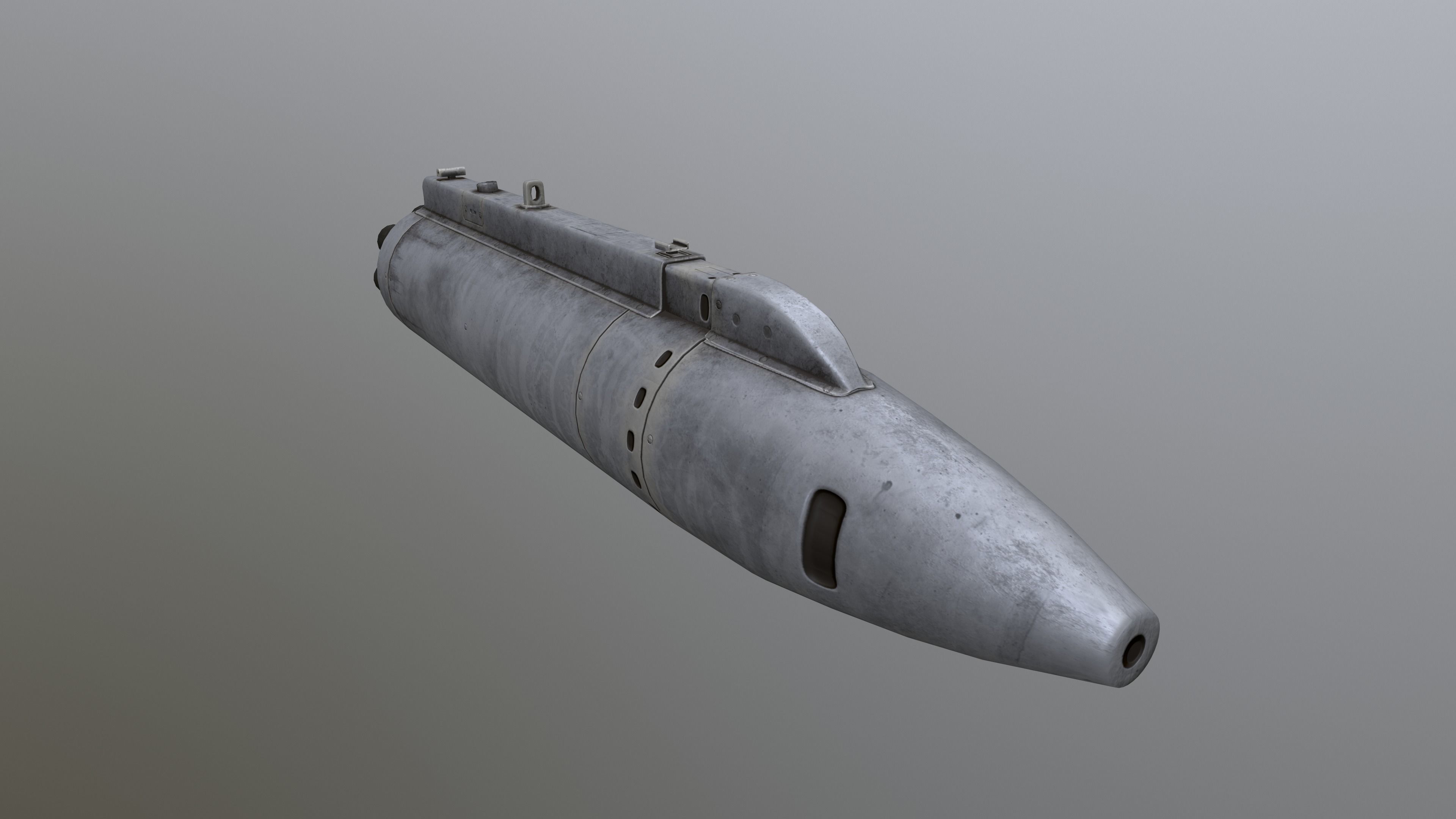 Game ready ORO-57K launcher unguided rockets Low-poly 3D model Low-poly 3D model_7