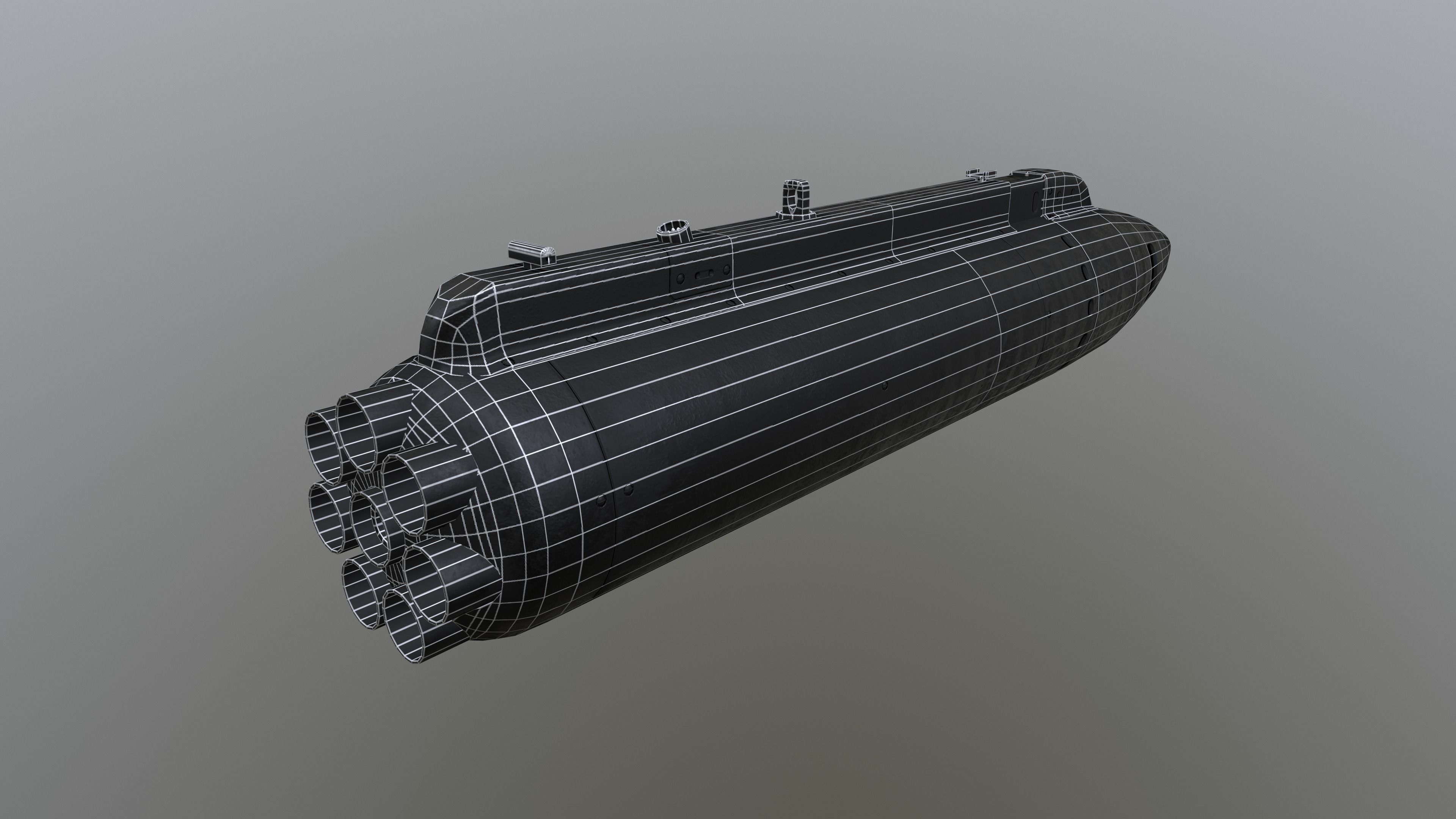 Game ready ORO-57K launcher unguided rockets Low-poly 3D model Low-poly 3D model_8