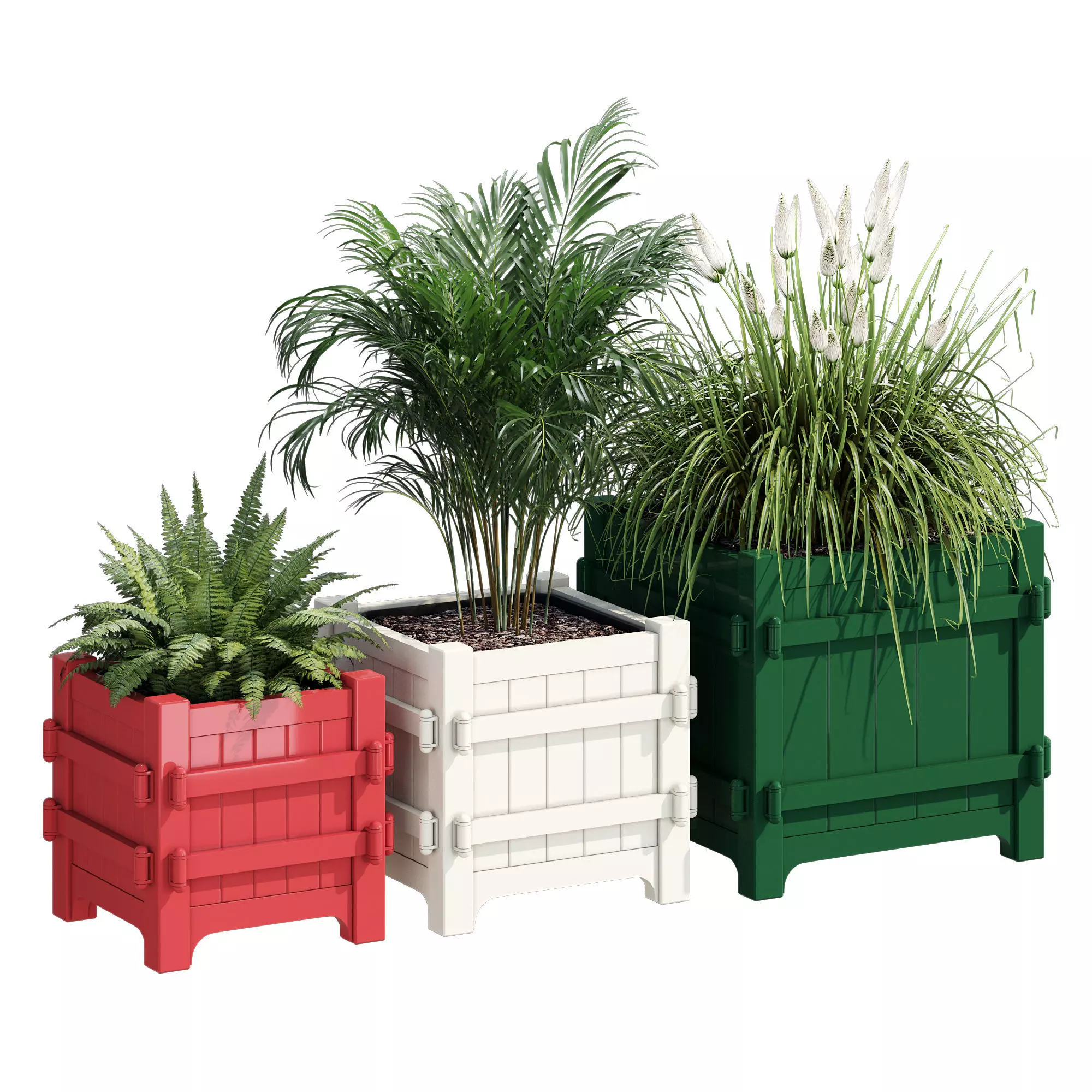 Classique crate planter set 3D model
