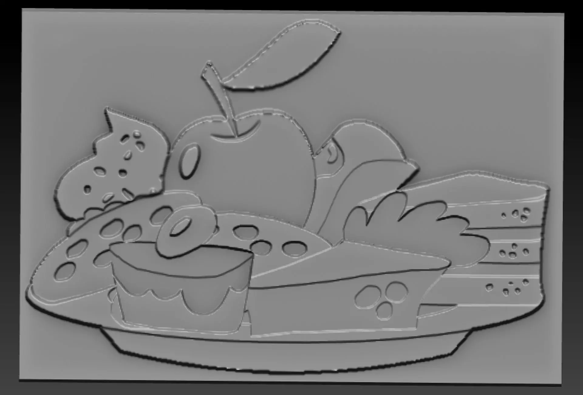 Cake-Apple book with cake 3D print model