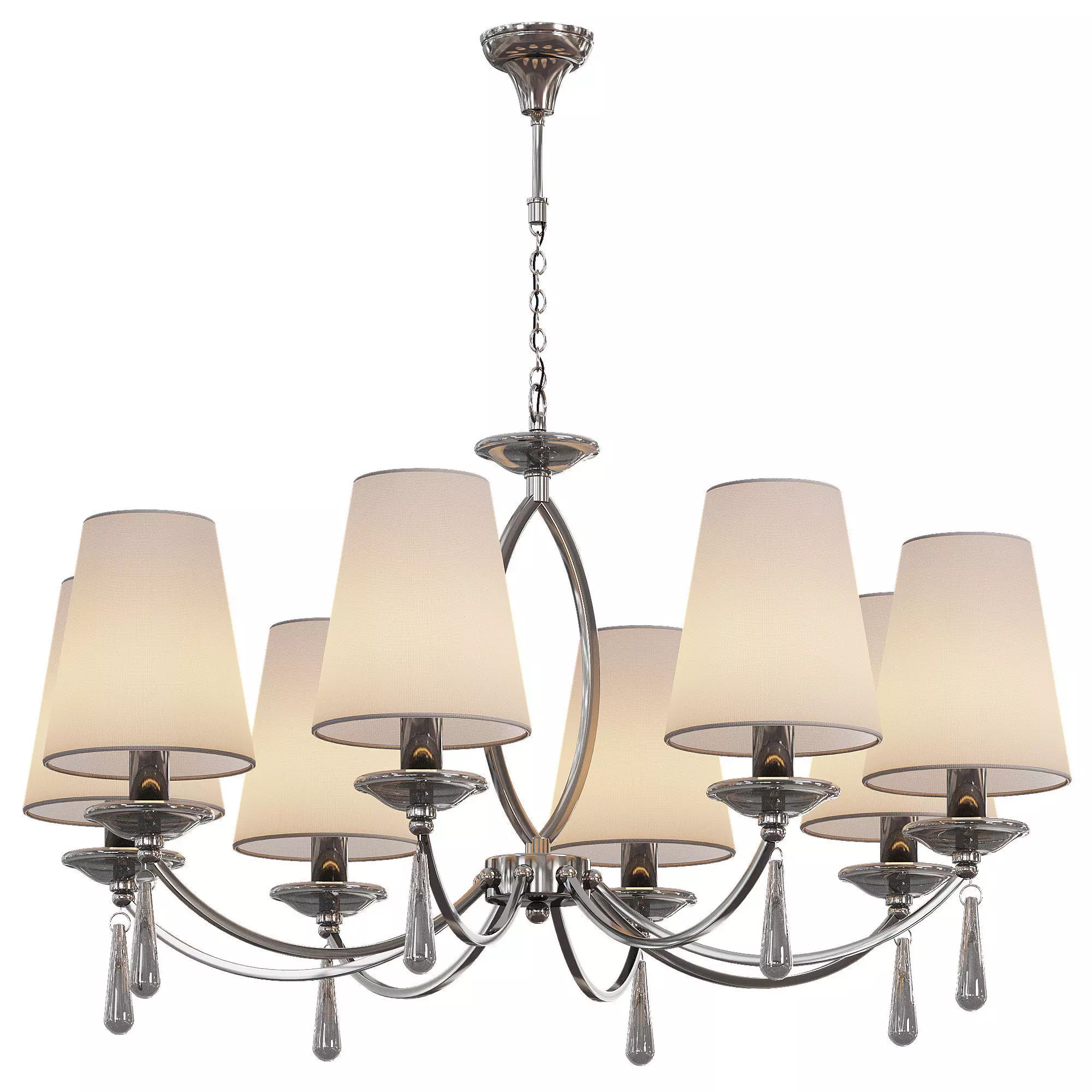 Pendant chandelier Valery with gray shades 3D model
