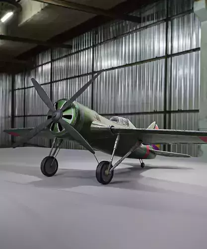 Plane toy airplane in hangar Free low-poly 3D model