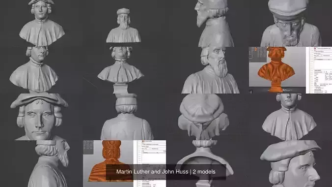 Martin Luther and John Huss 3D Model Collection