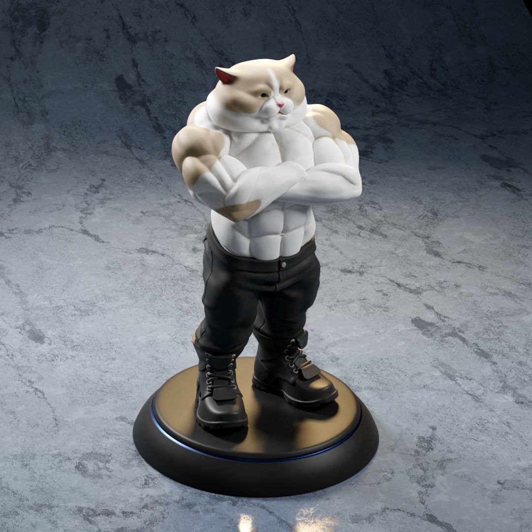 Strong Cat 3D print model_8