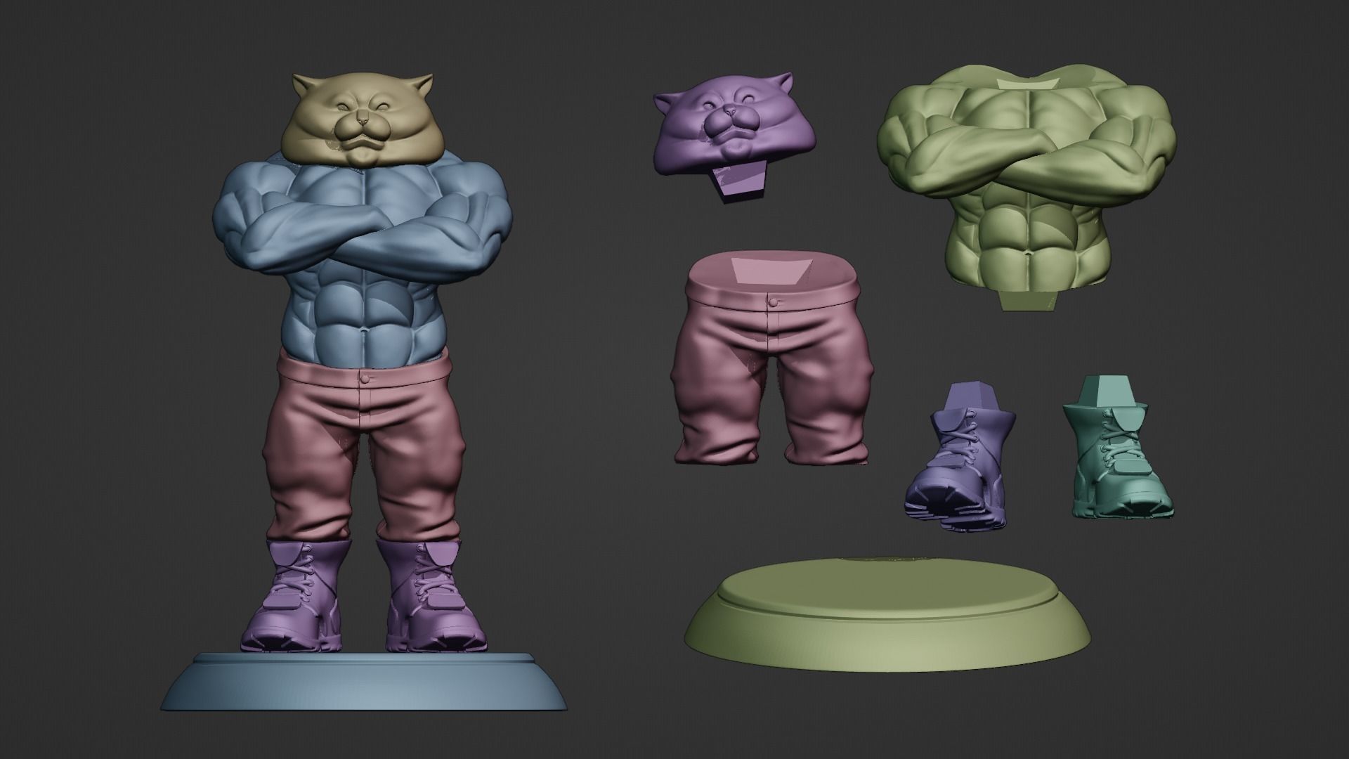 Strong Cat 3D print model_13