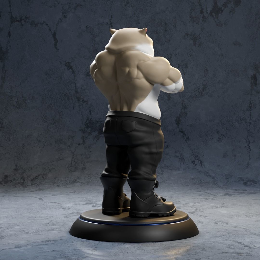Strong Cat 3D print model_3