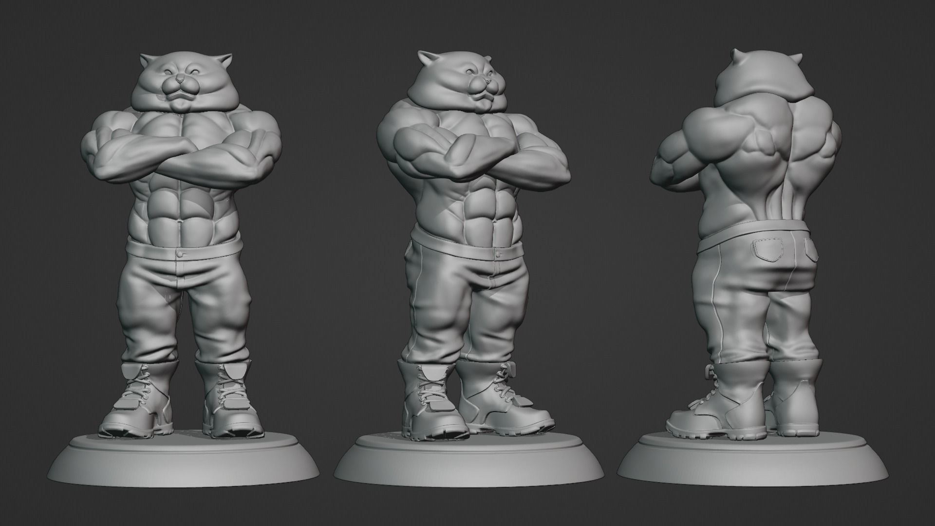 Strong Cat 3D print model_10