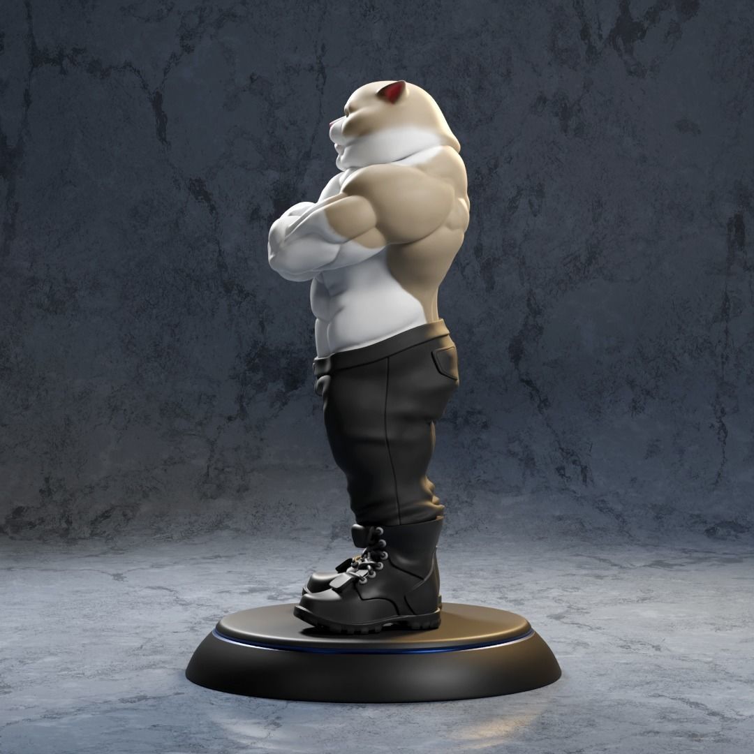 Strong Cat 3D print model_6