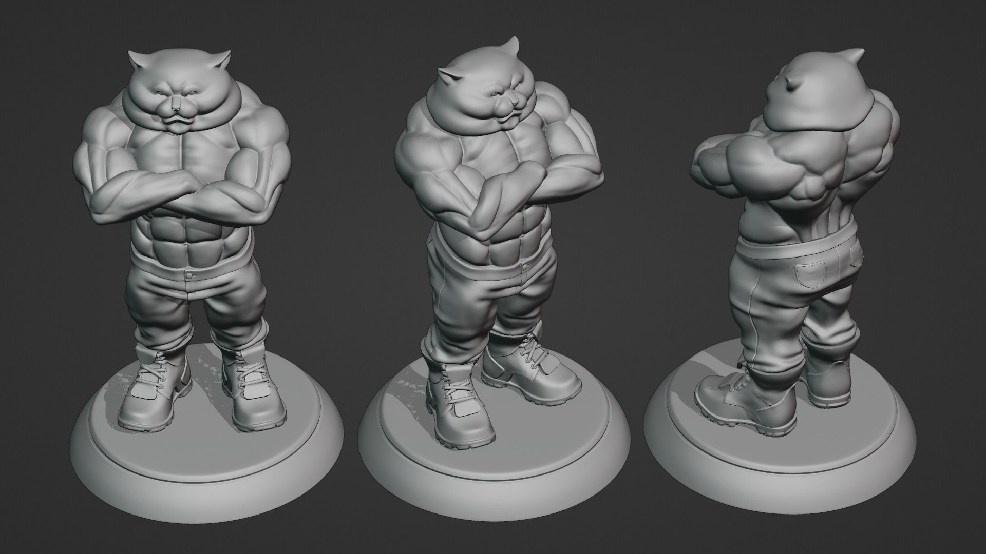 Strong Cat 3D print model_12