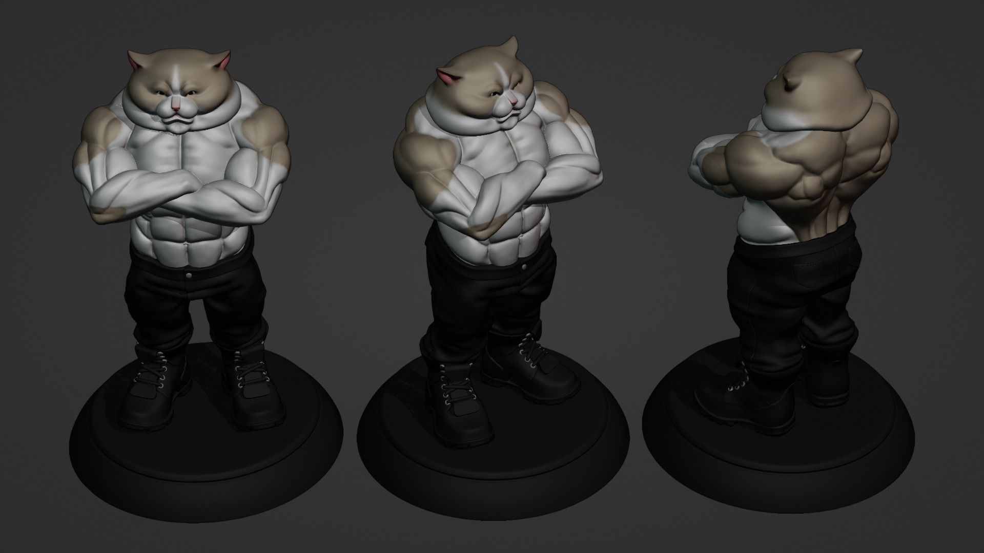 Strong Cat 3D print model_11
