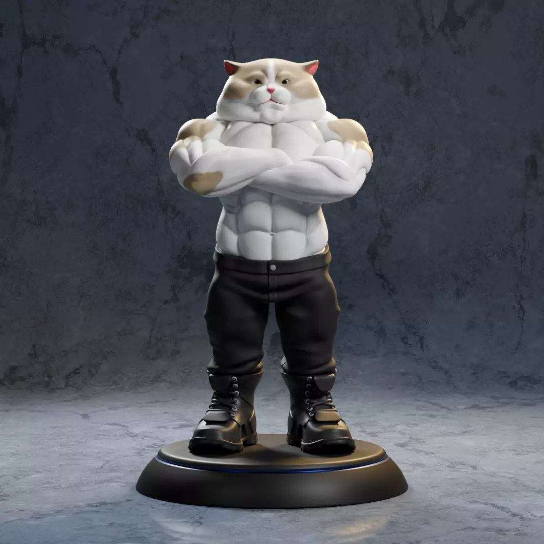 Strong Cat 3D print model_0