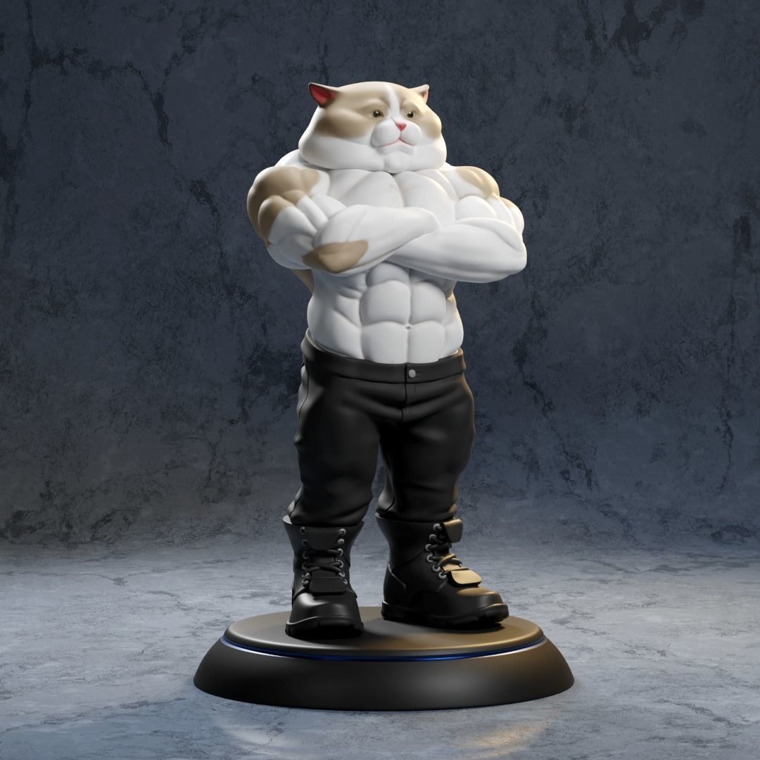 Strong Cat 3D print model_1