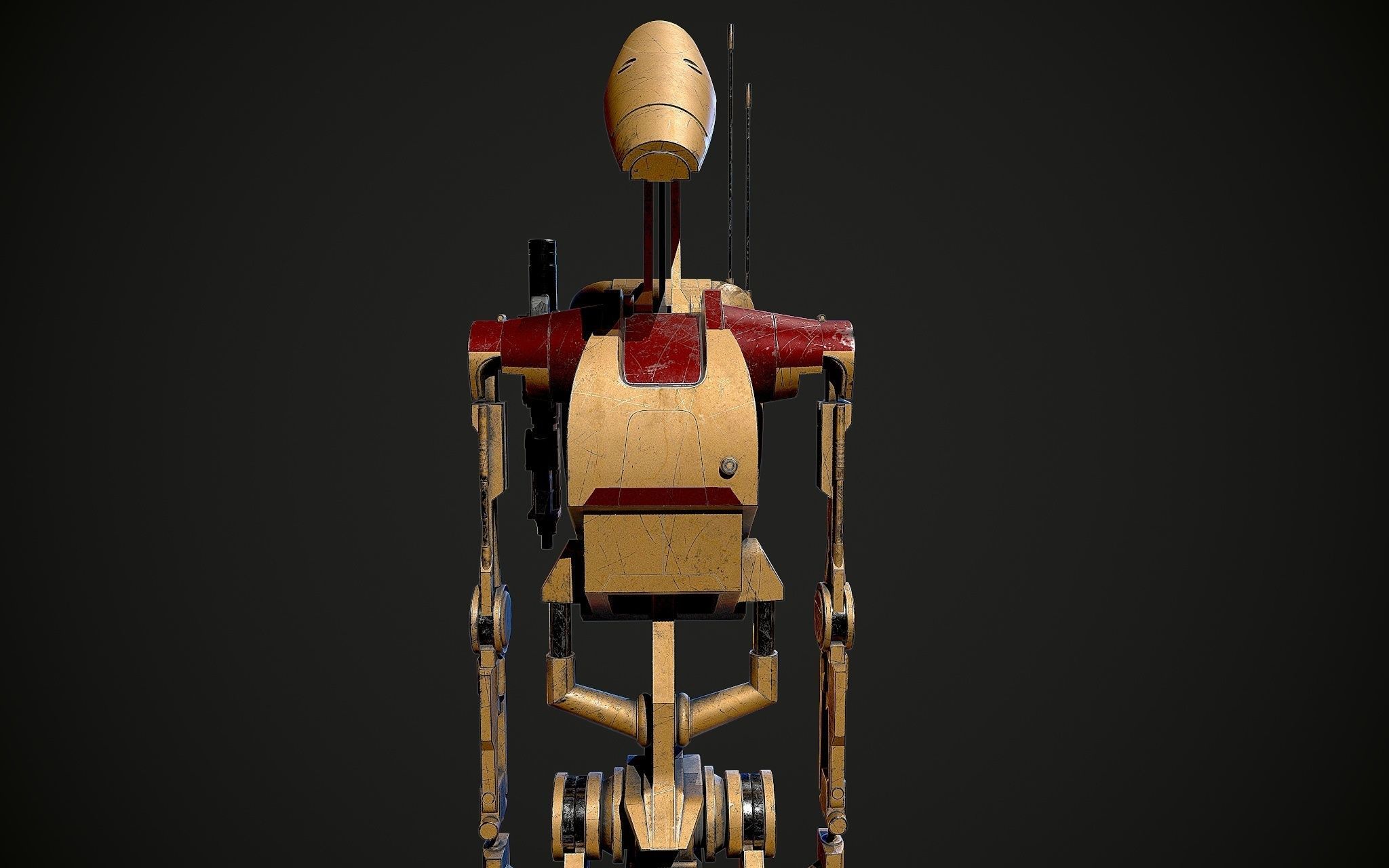 B1 Battle Droid 3D model_4