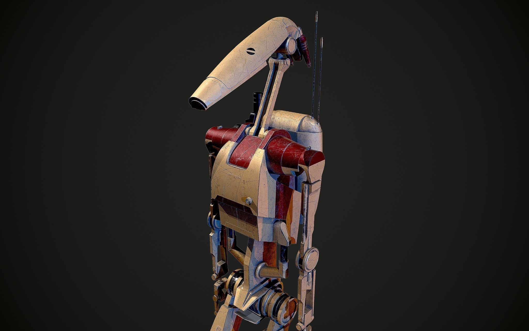B1 Battle Droid 3D model_5