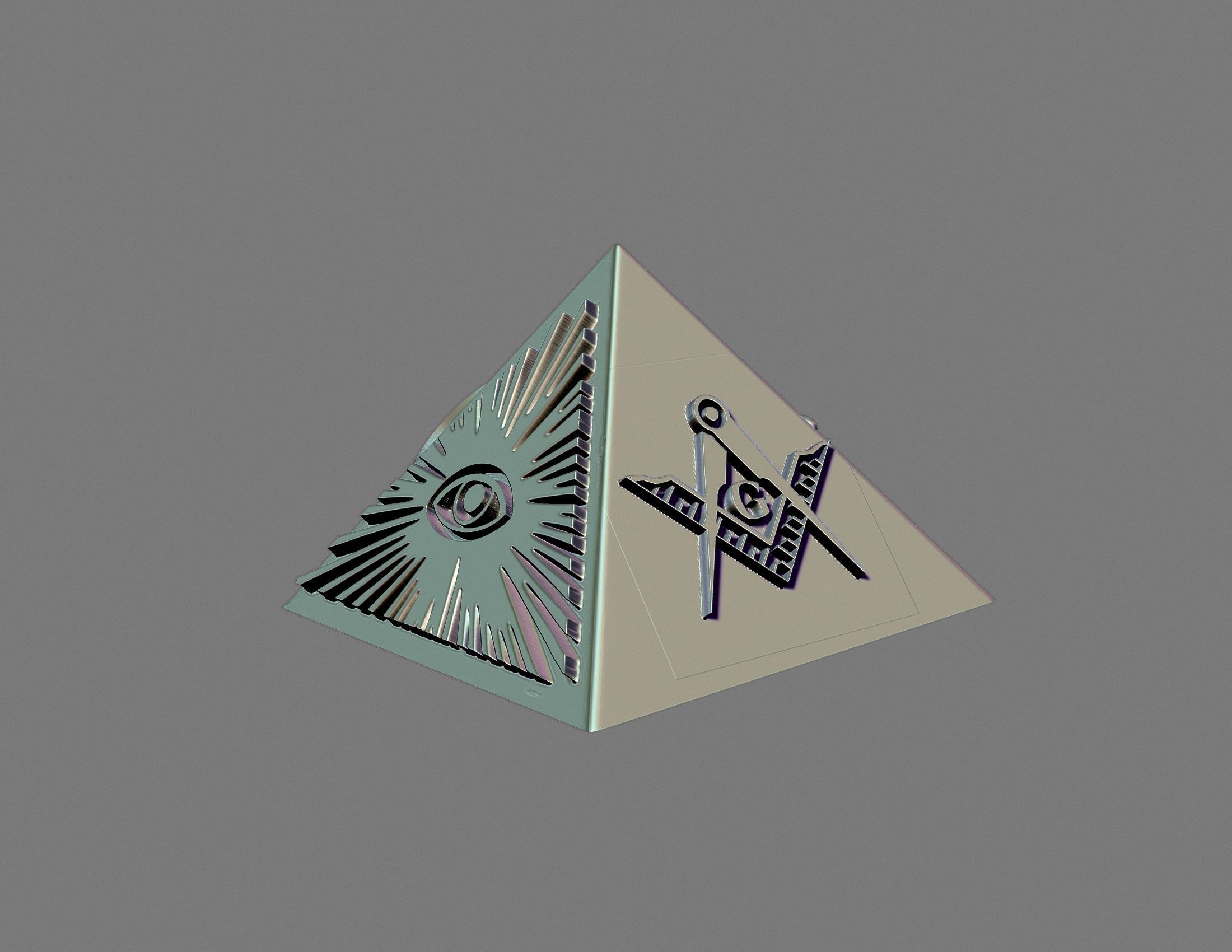 Masonic illuminati pyramid 3D print model_2