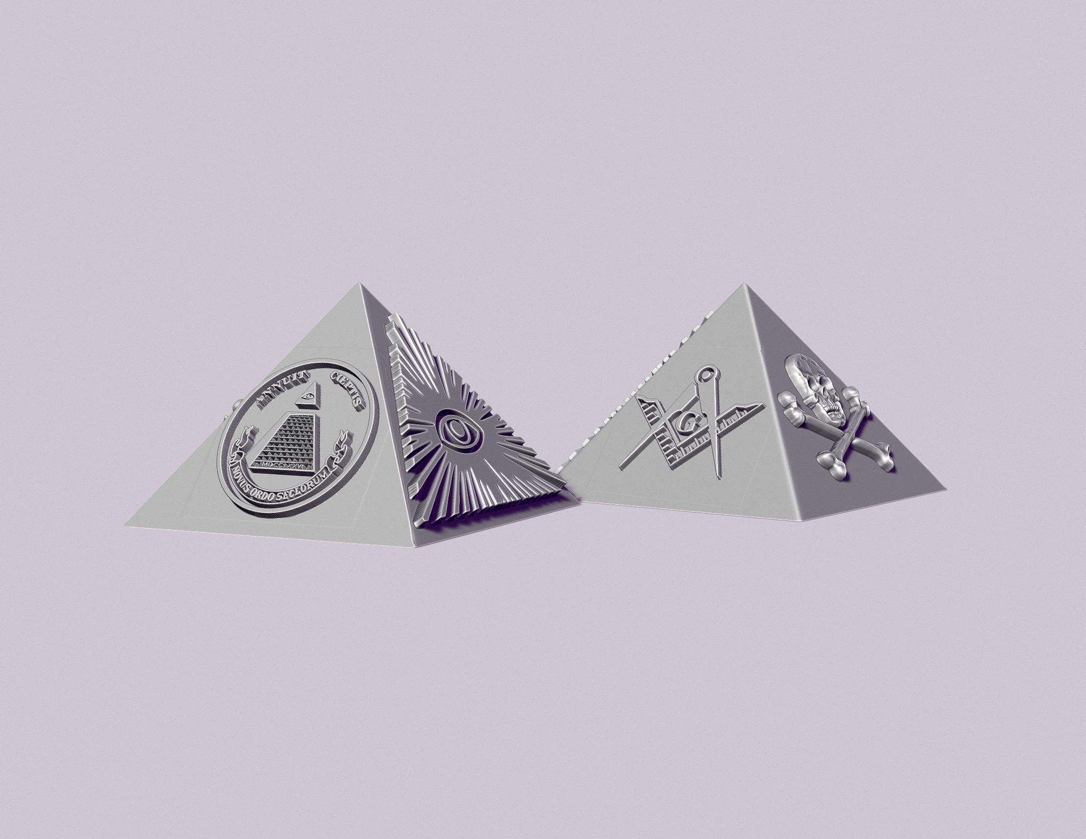Masonic illuminati pyramid 3D print model_7