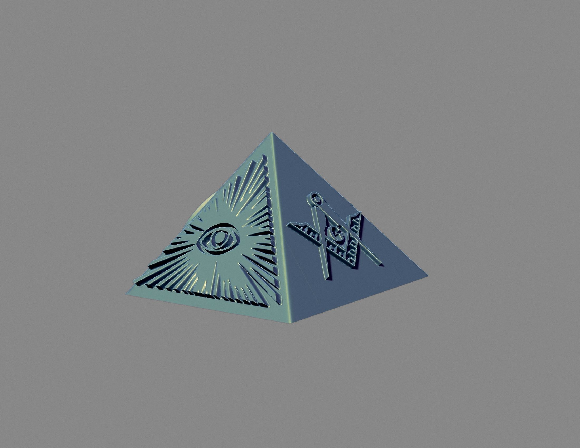 Masonic illuminati pyramid 3D print model_9