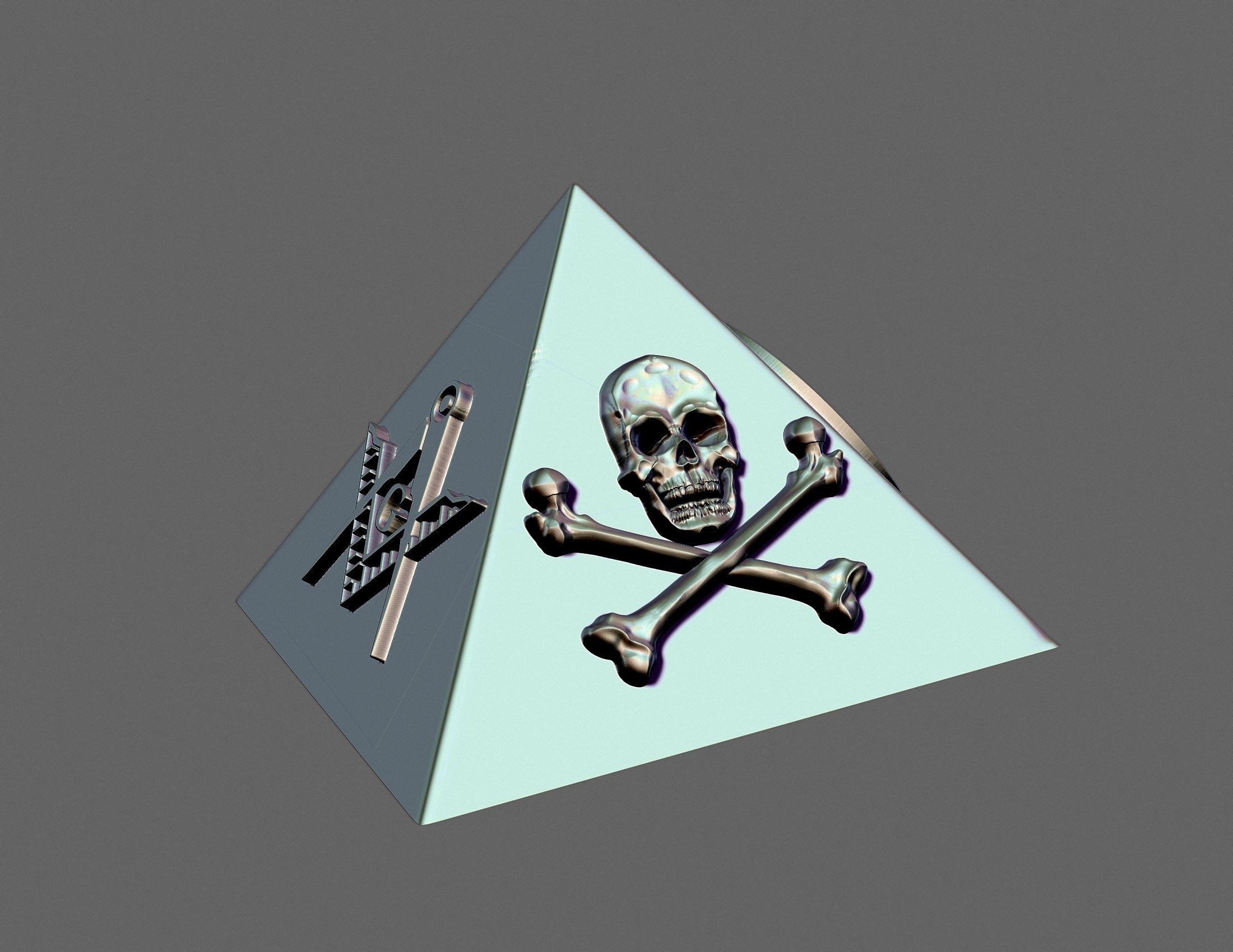 Masonic illuminati pyramid 3D print model_5