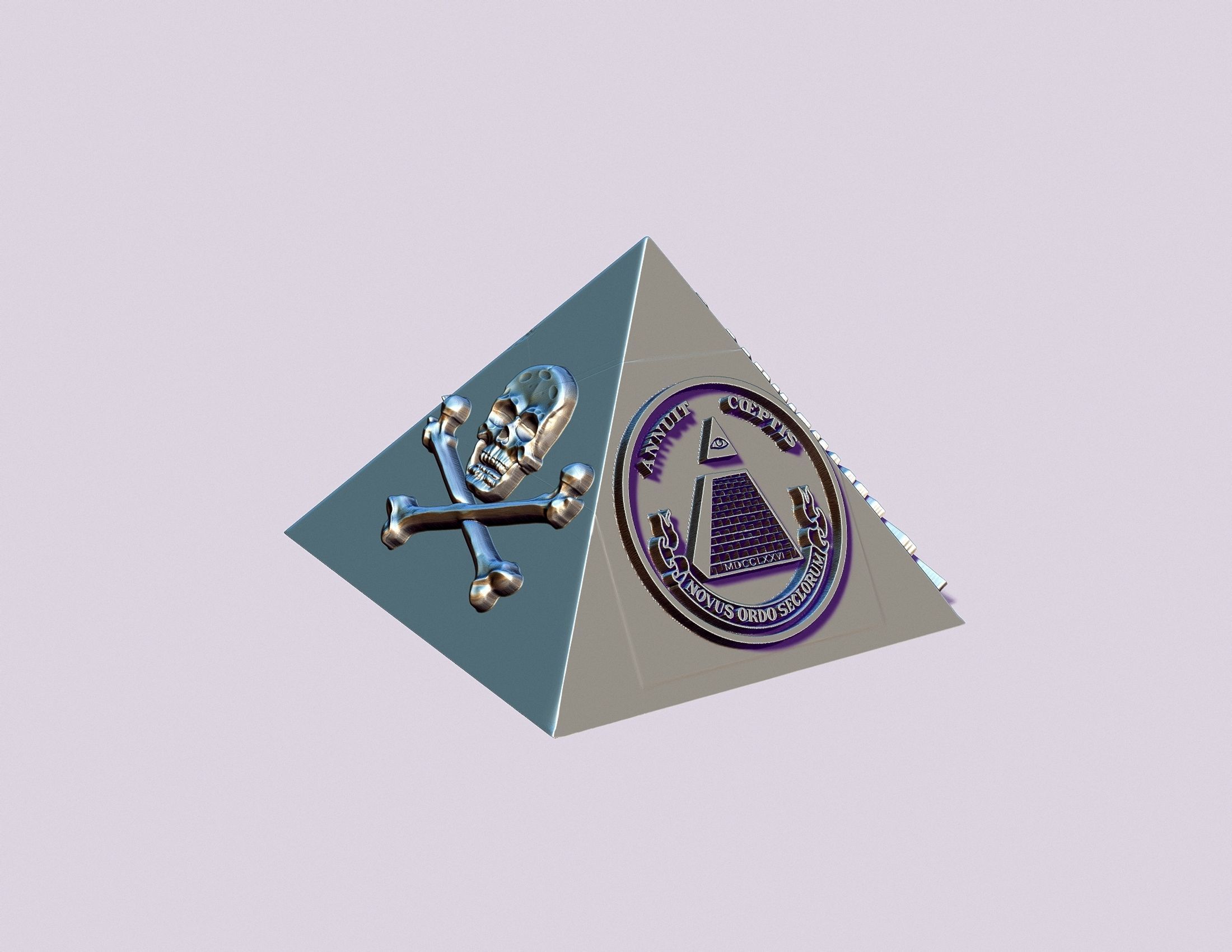 Masonic illuminati pyramid 3D print model_13