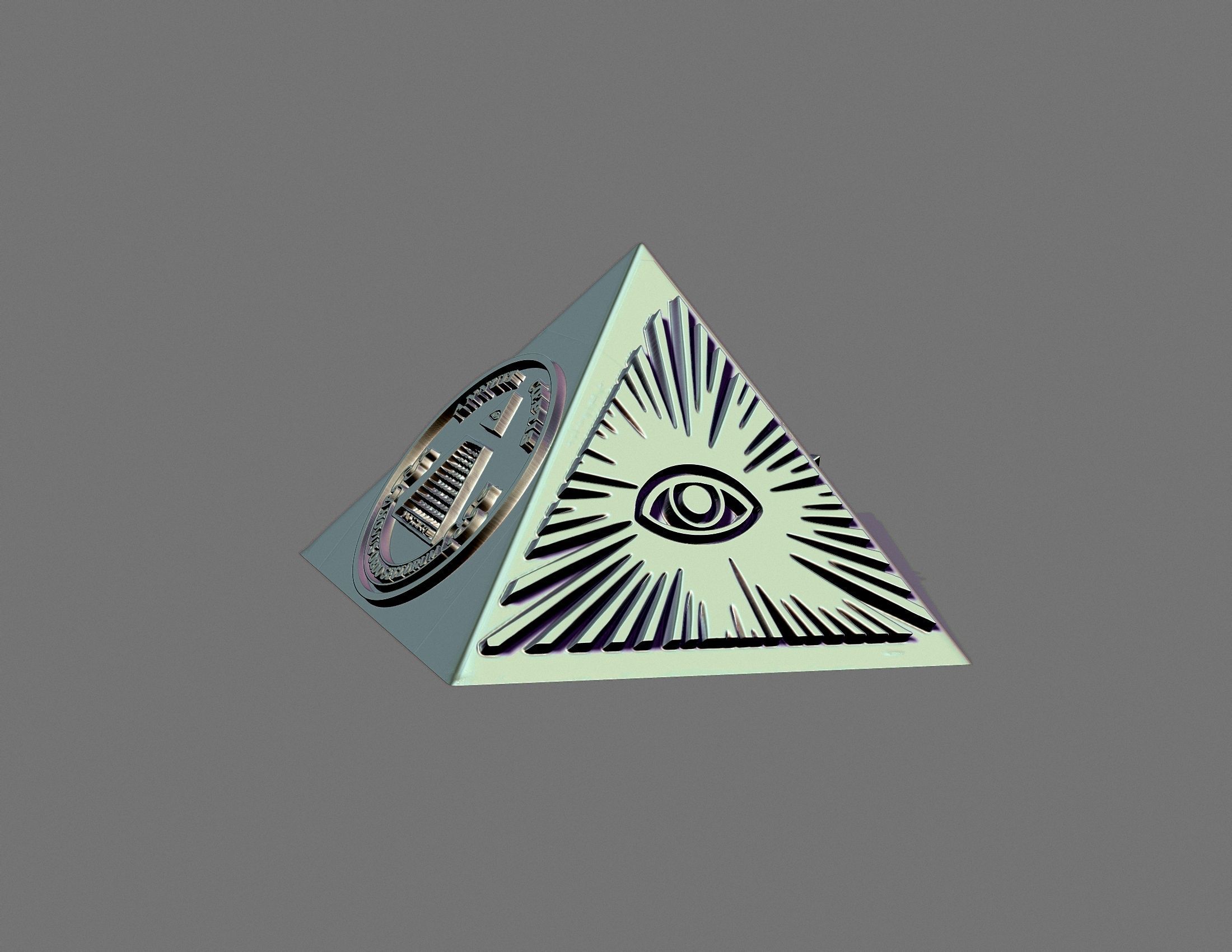Masonic illuminati pyramid 3D print model_3