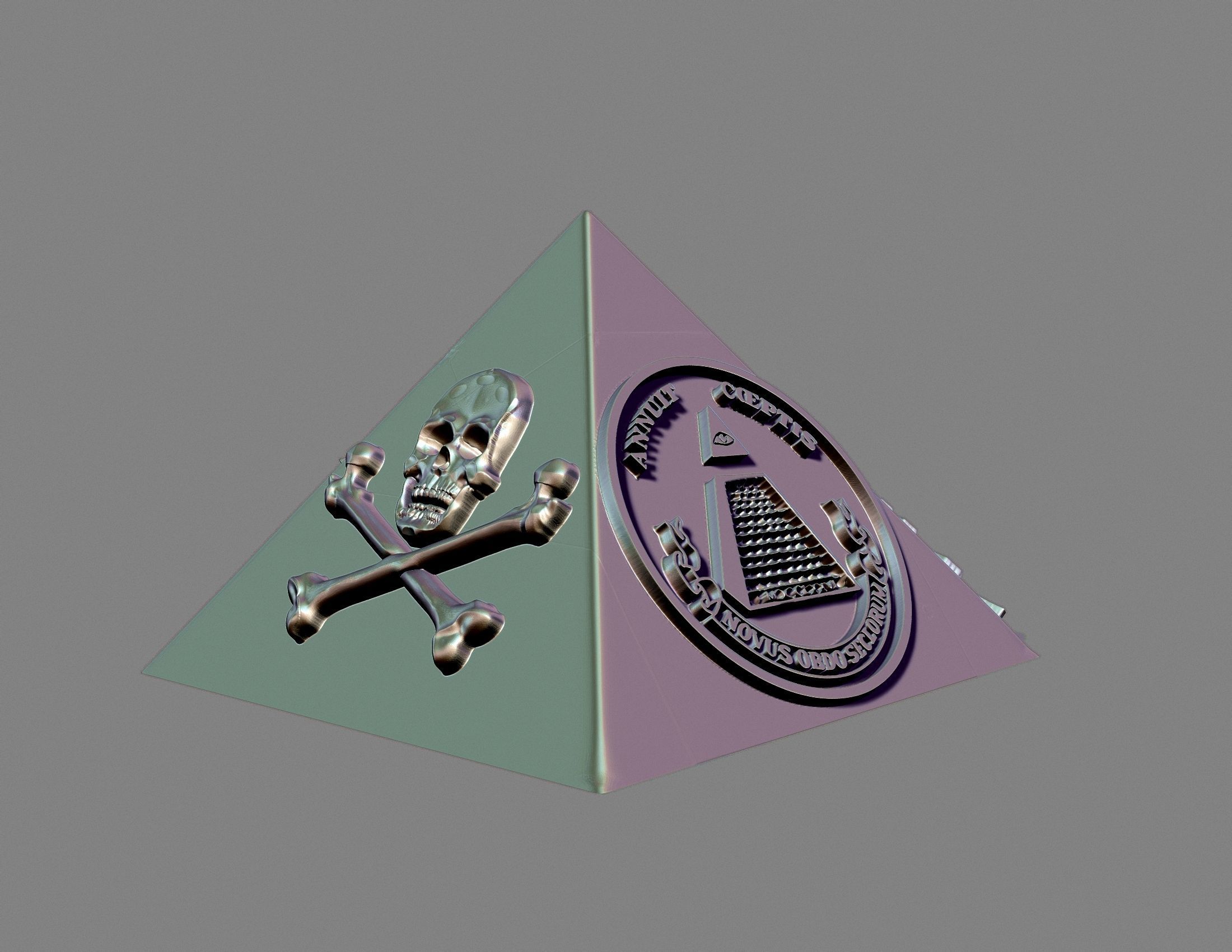 Masonic illuminati pyramid 3D print model_6