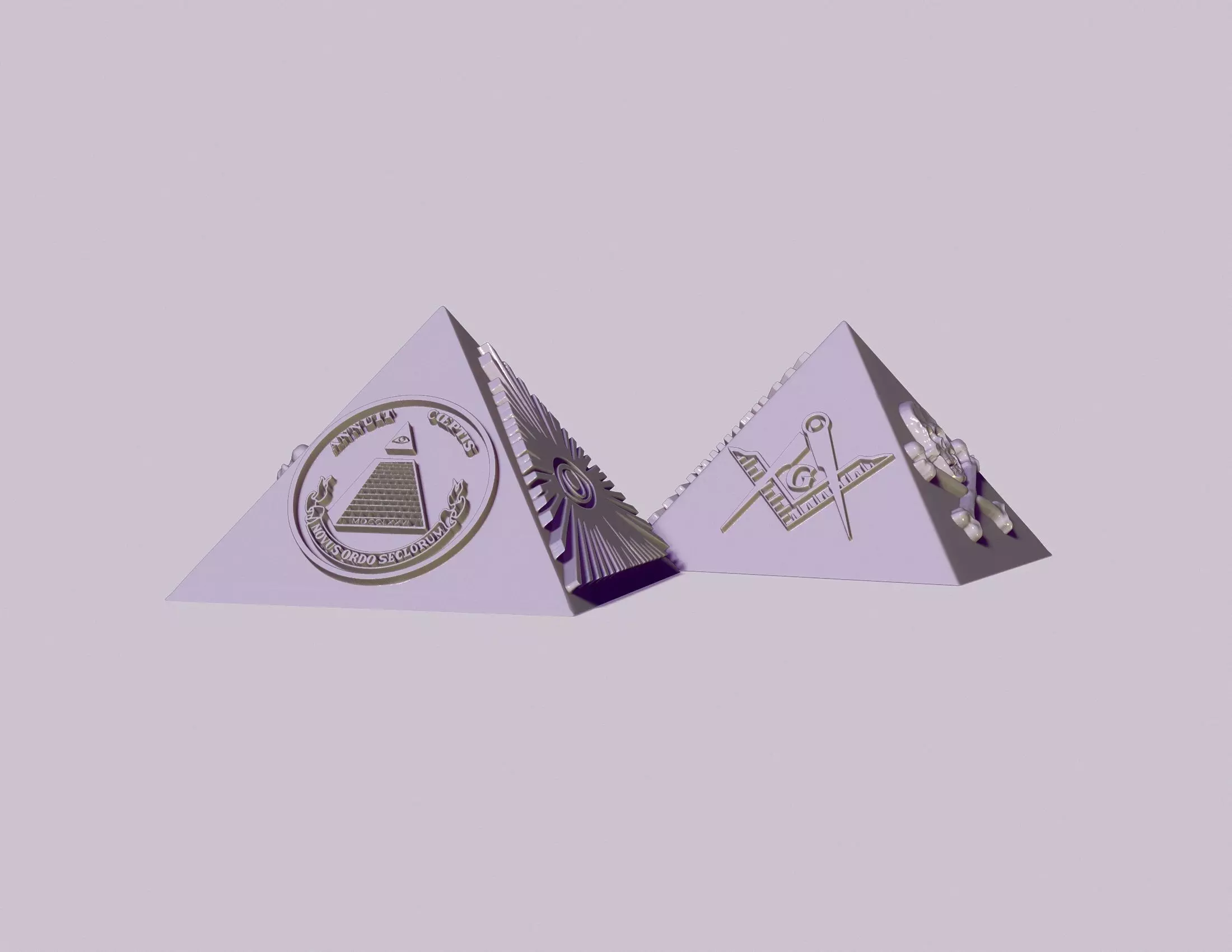 Masonic illuminati pyramid 3D print model_0