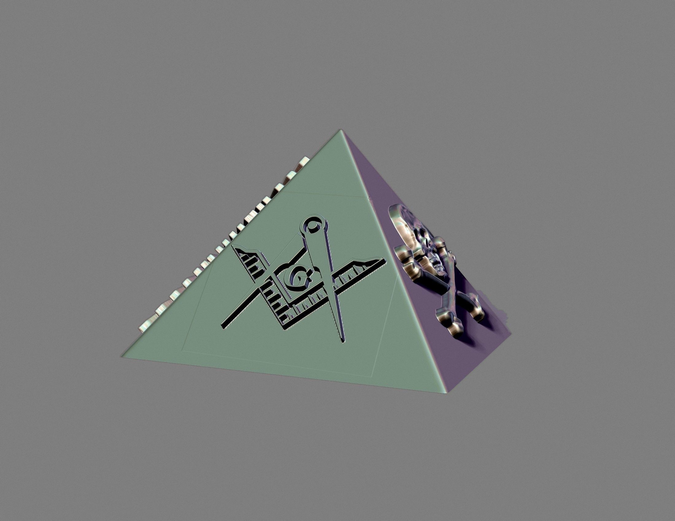 Masonic illuminati pyramid 3D print model_4
