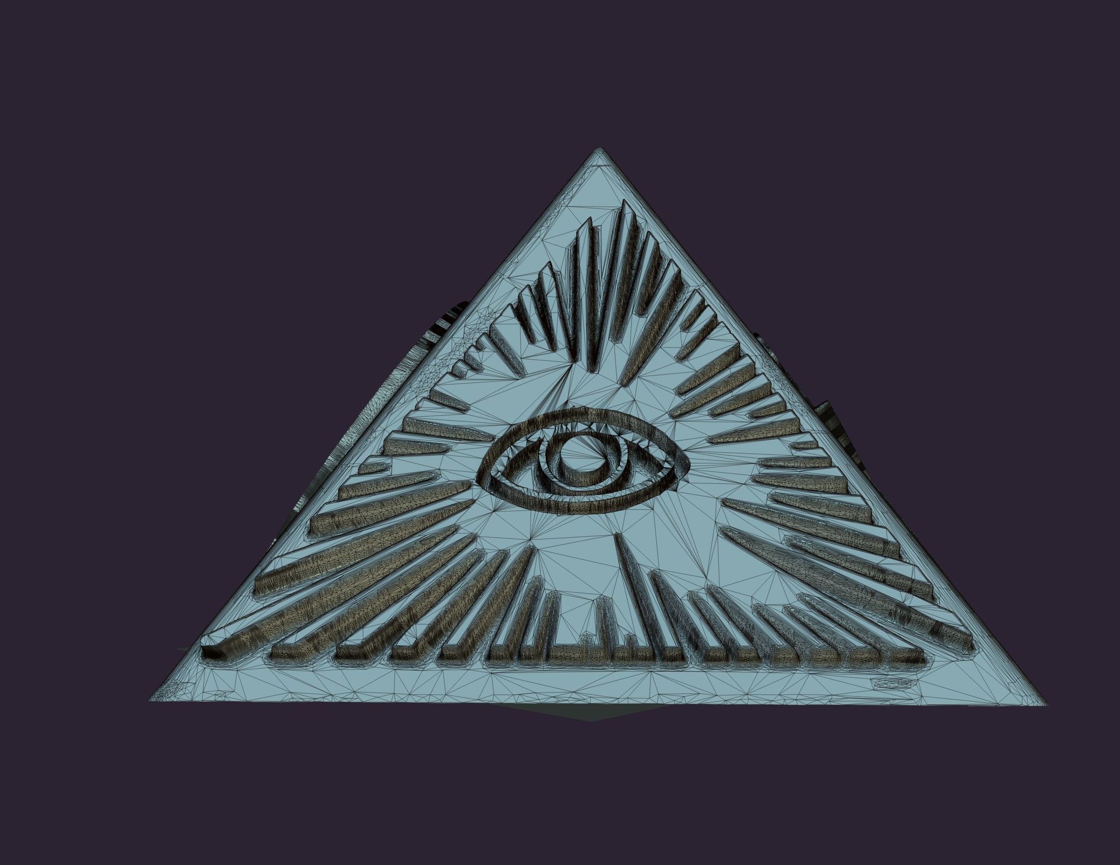 Masonic illuminati pyramid 3D print model_14