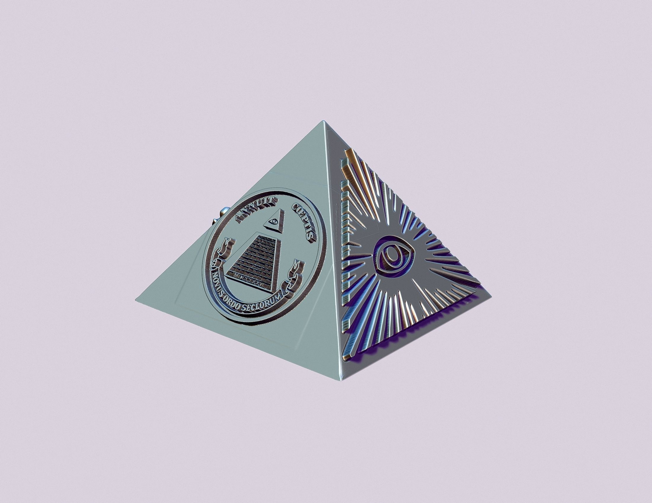 Masonic illuminati pyramid 3D print model_12