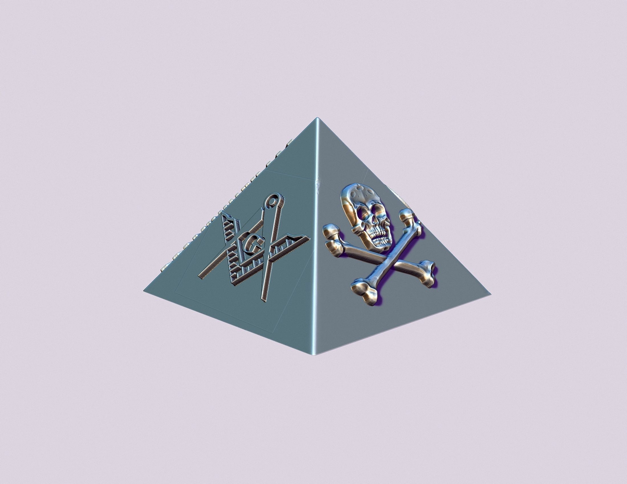 Masonic illuminati pyramid 3D print model_11