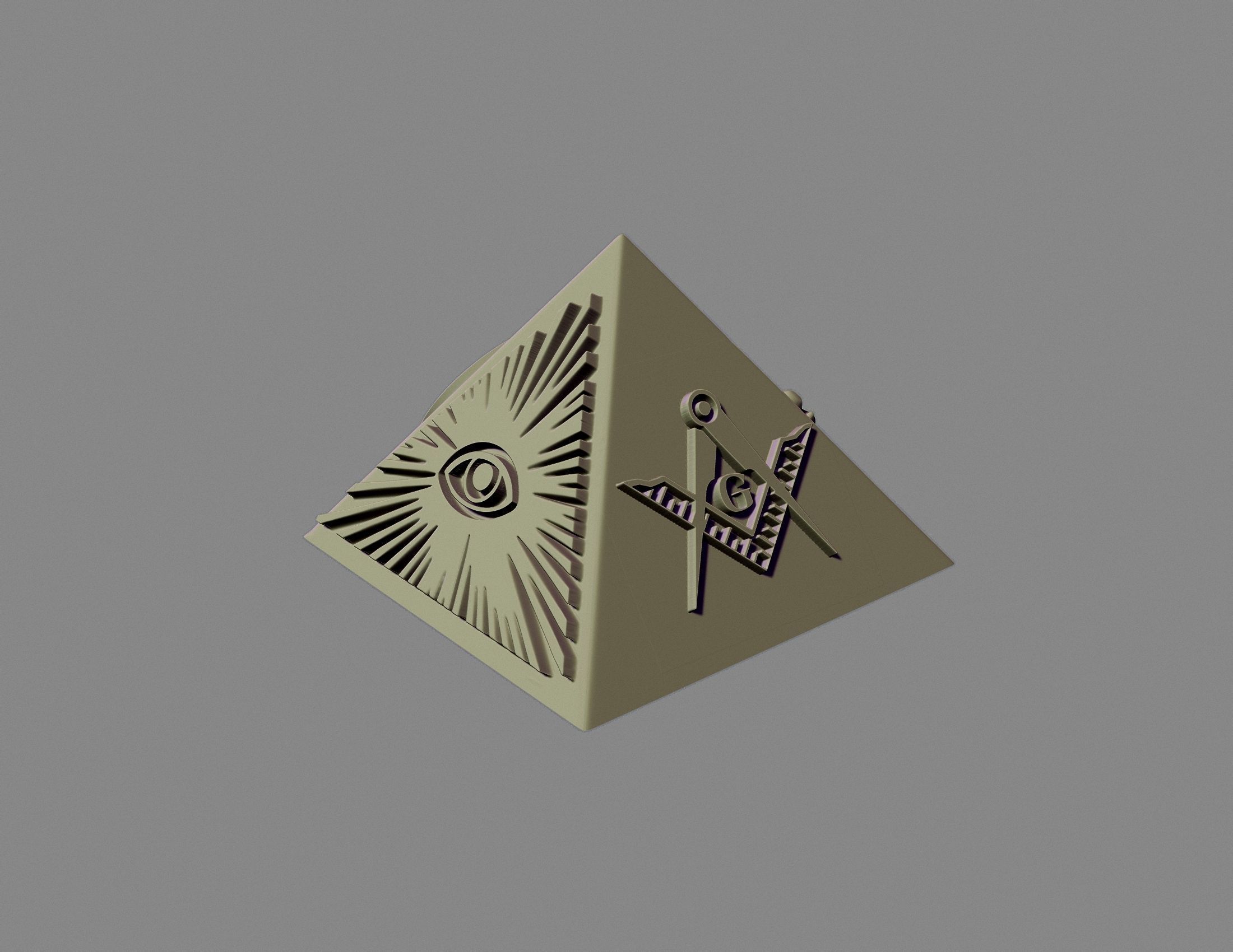 Masonic illuminati pyramid 3D print model_8