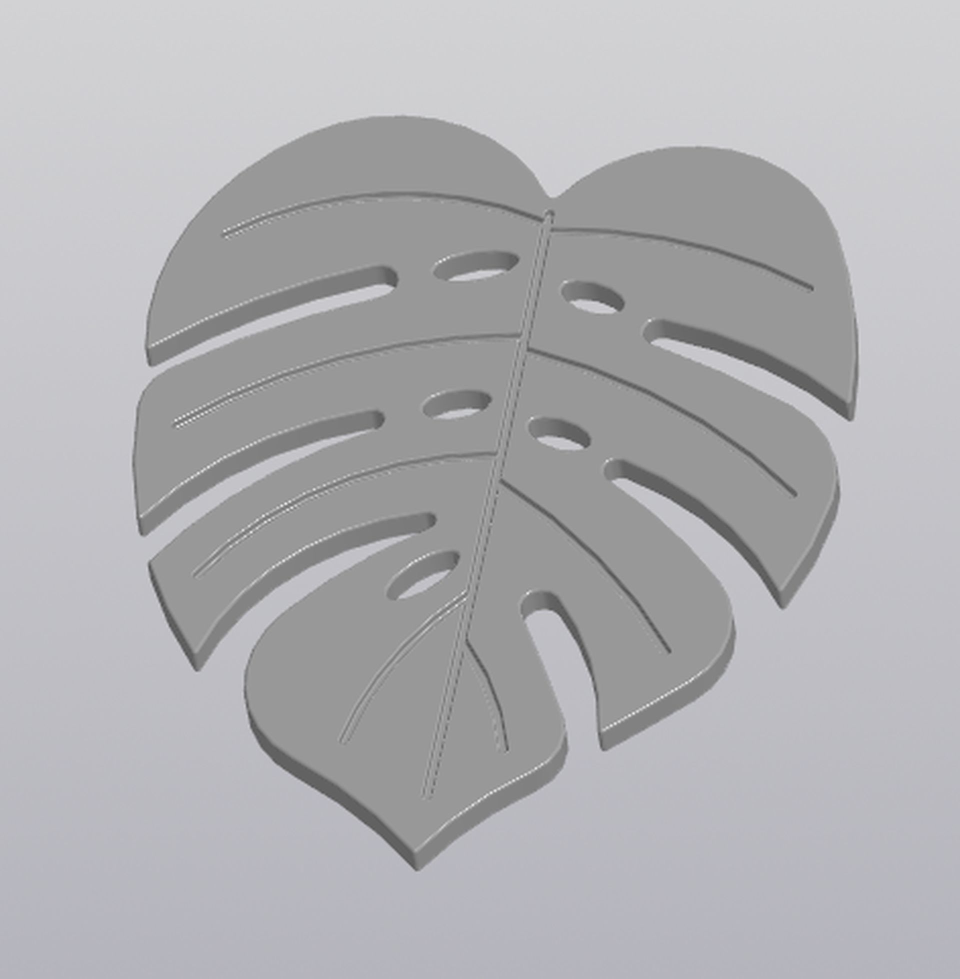 Cup coaster Monstera Leaf 3D print model_3