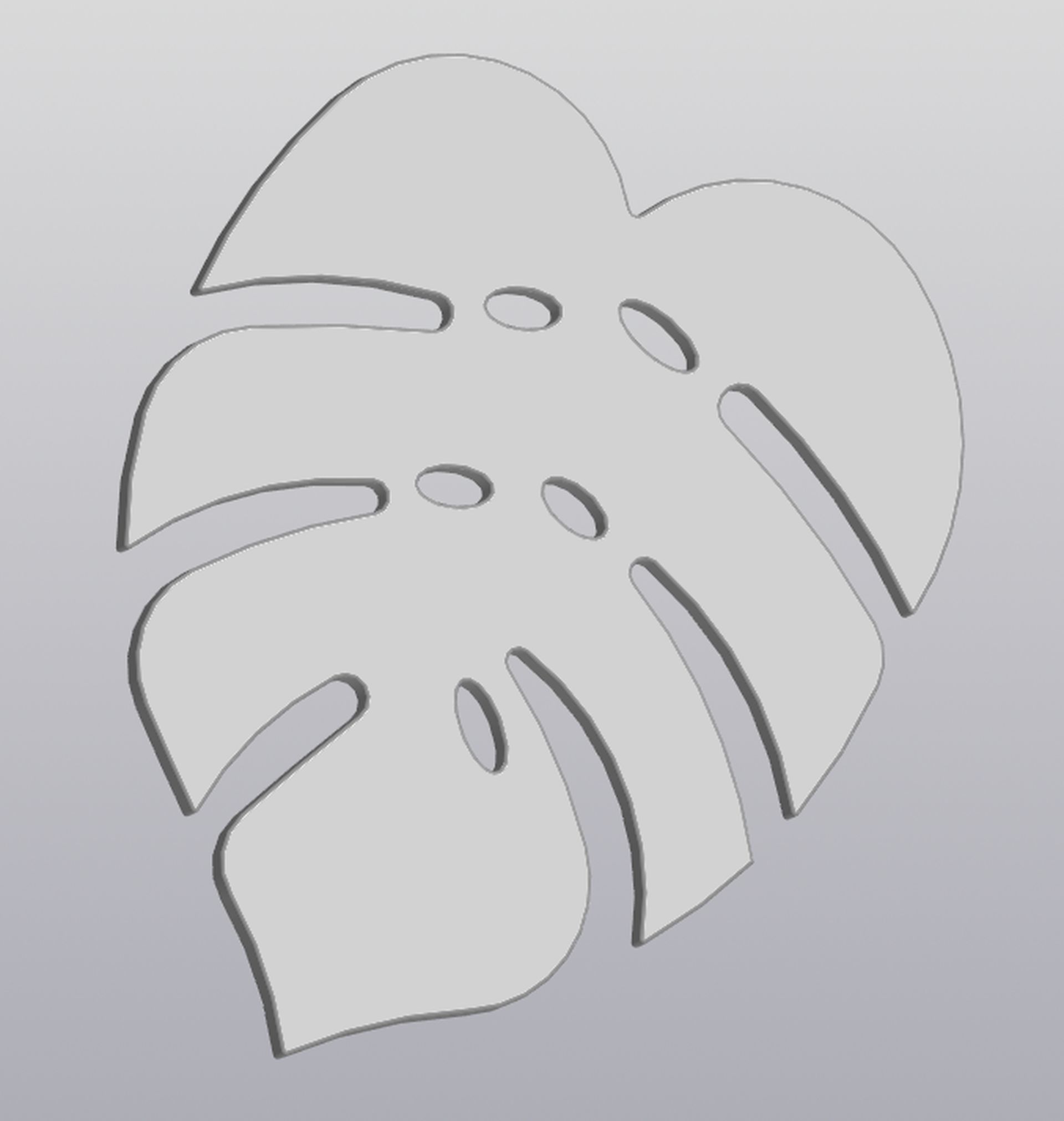 Cup coaster Monstera Leaf 3D print model_6