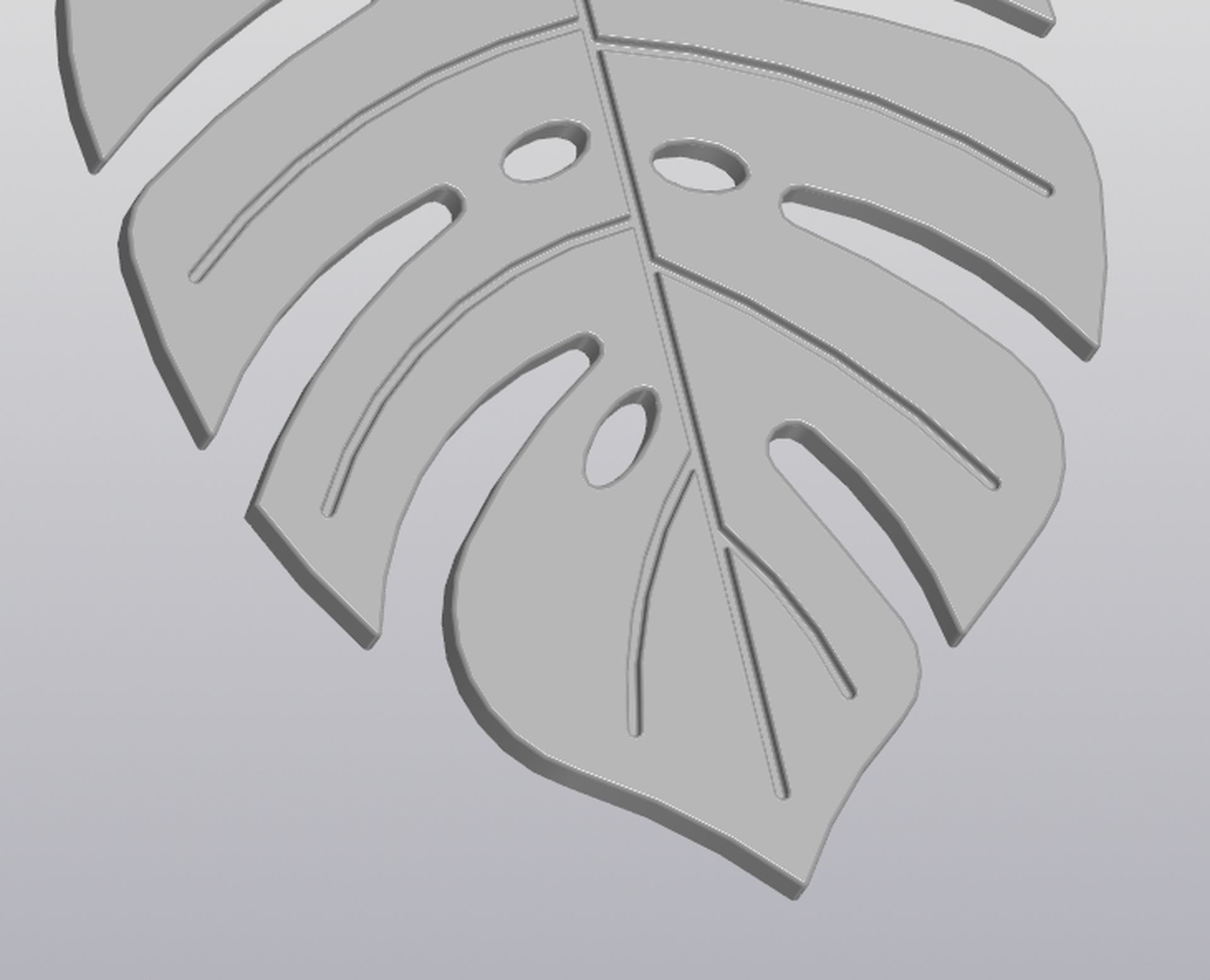 Cup coaster Monstera Leaf 3D print model_4