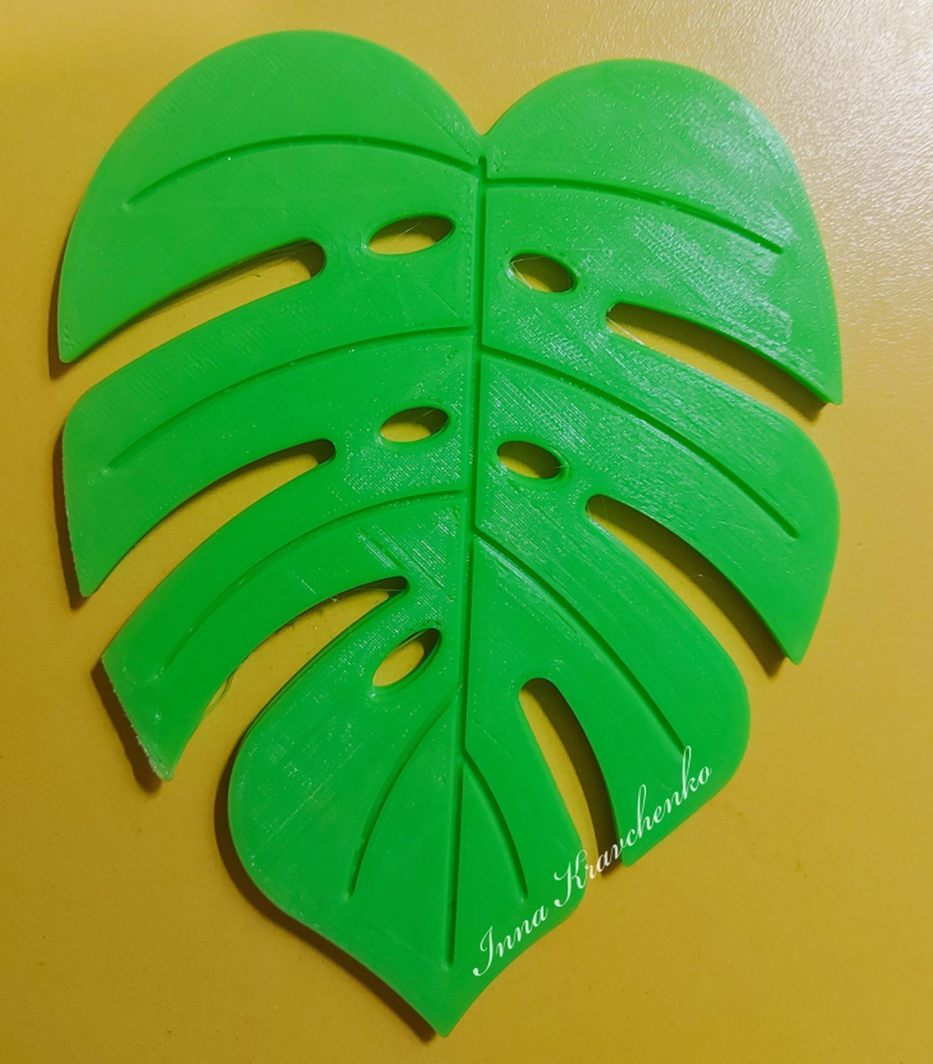 Cup coaster Monstera Leaf 3D print model_1