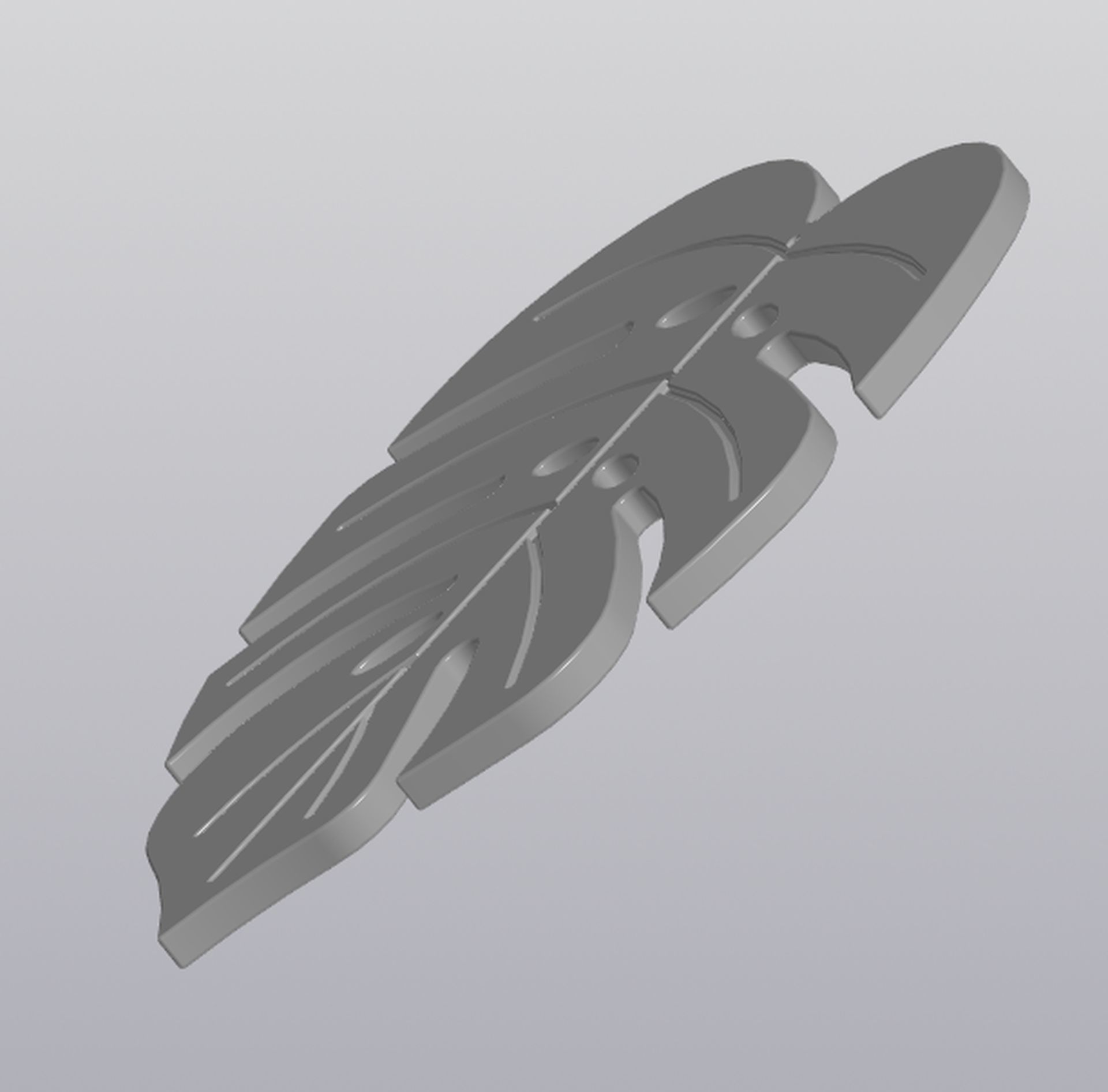 Cup coaster Monstera Leaf 3D print model_5