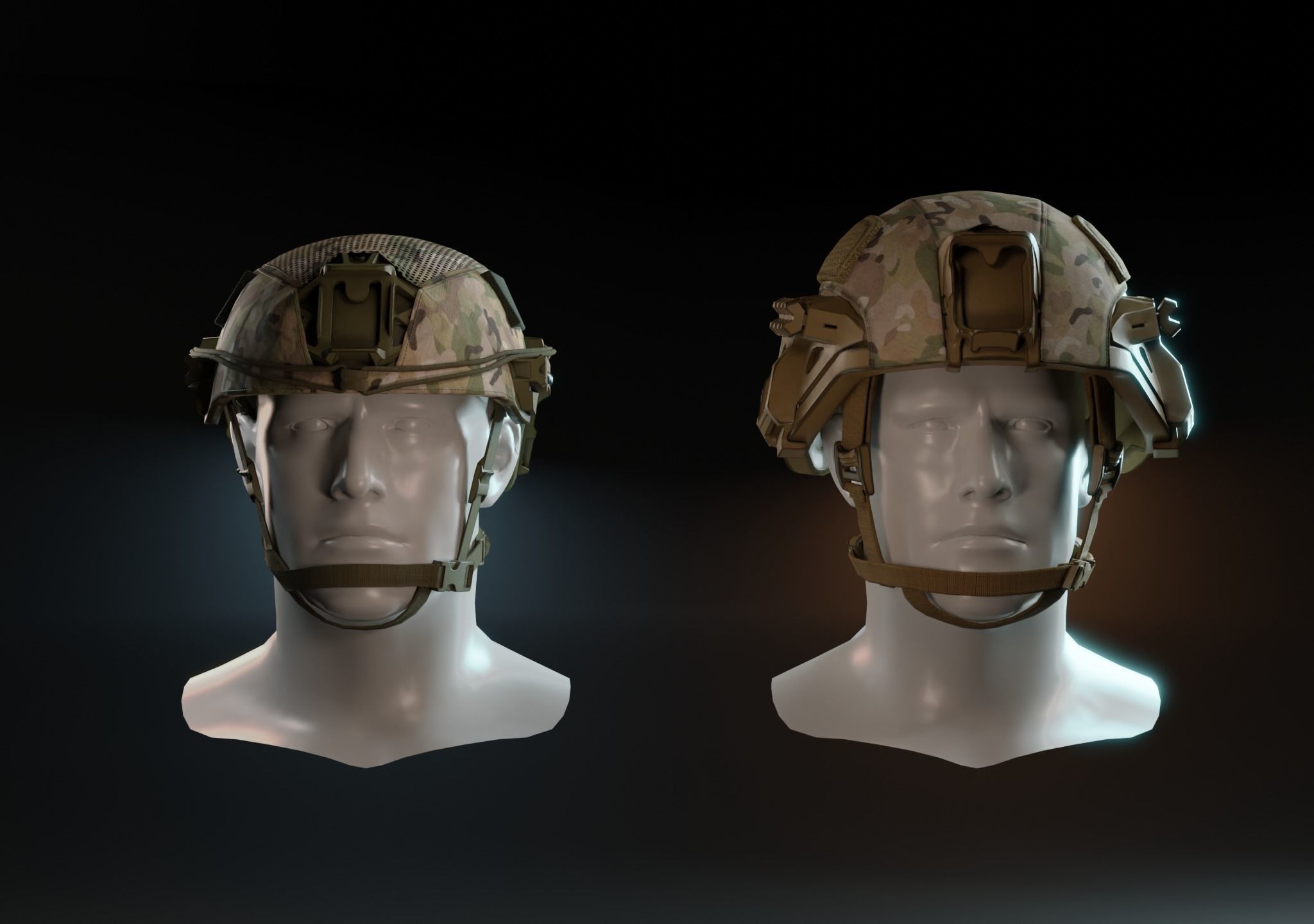 US COMBAT HELMETS ACH-IHPS Low-poly 3D model_3