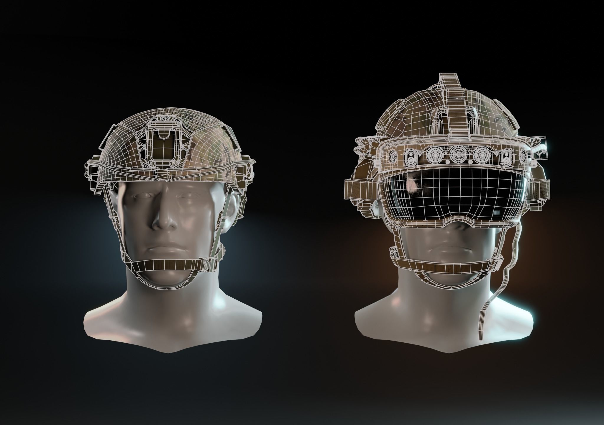 US COMBAT HELMETS ACH-IHPS Low-poly 3D model_2